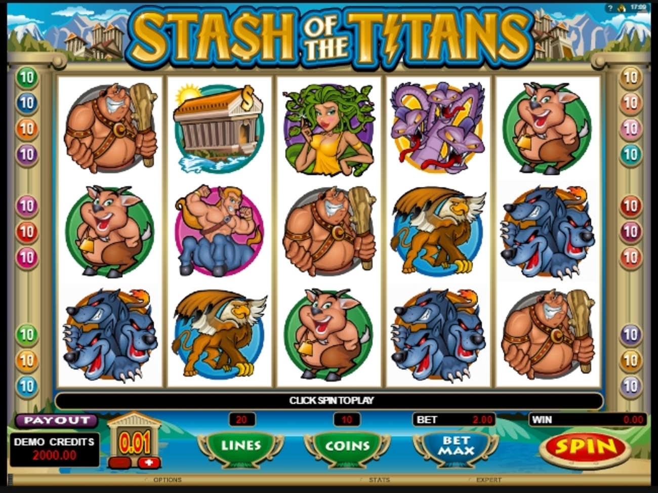 Reels in Stash of the Titans Slot Game by Microgaming