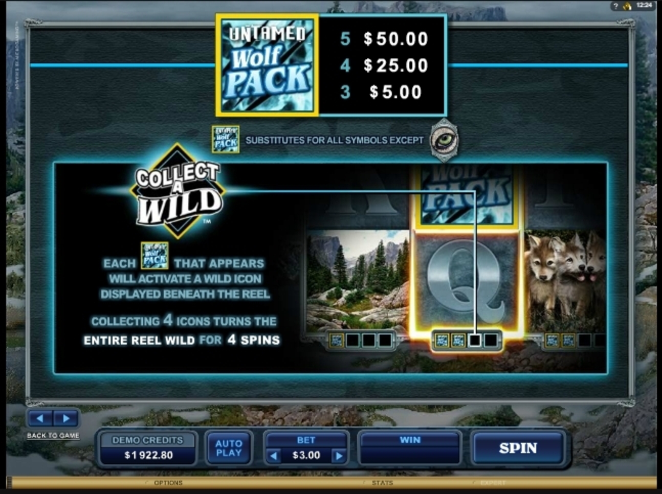 Info of Untamed Wolf Pack Slot Game by Microgaming