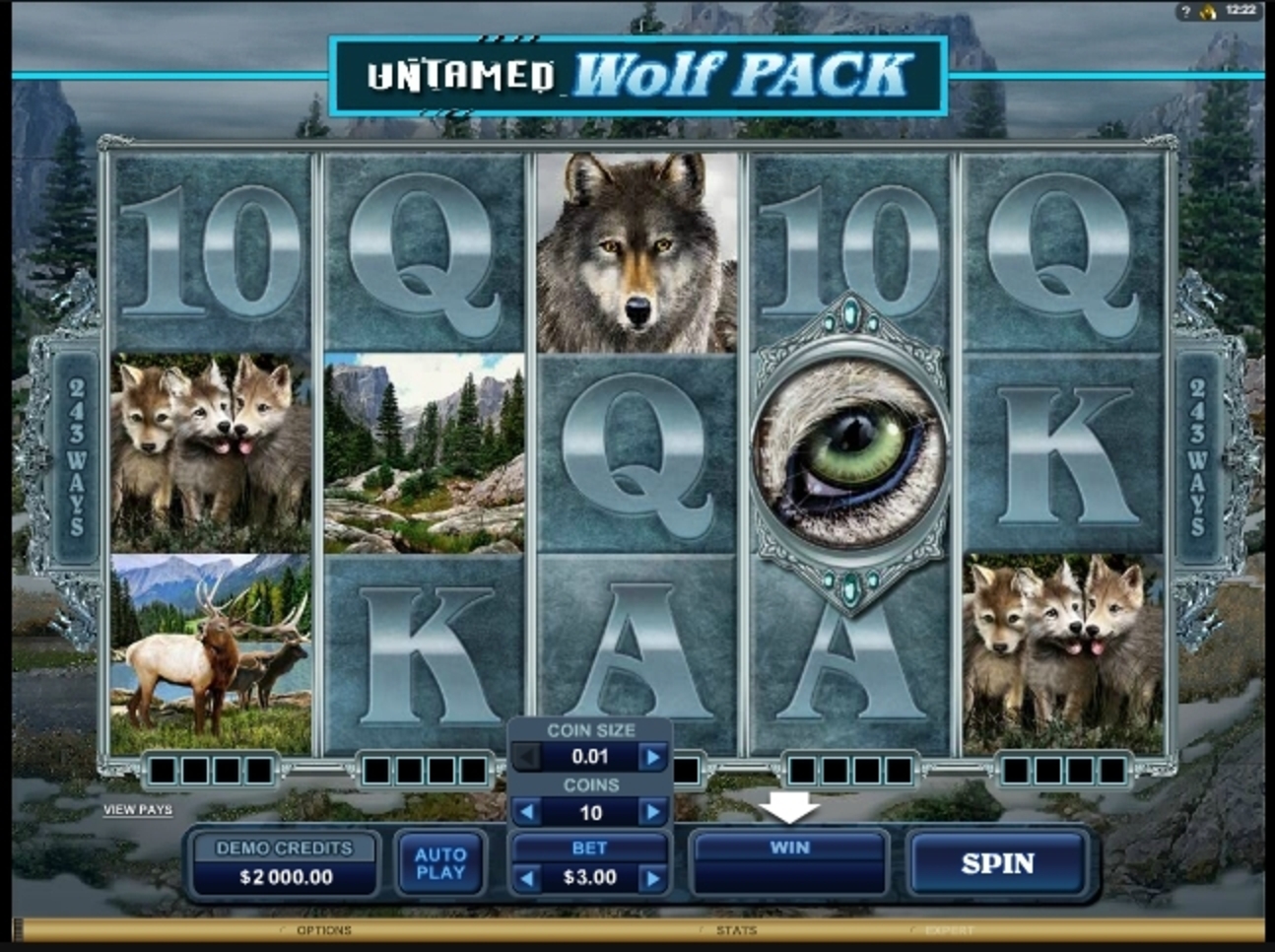 Reels in Untamed Wolf Pack Slot Game by Microgaming