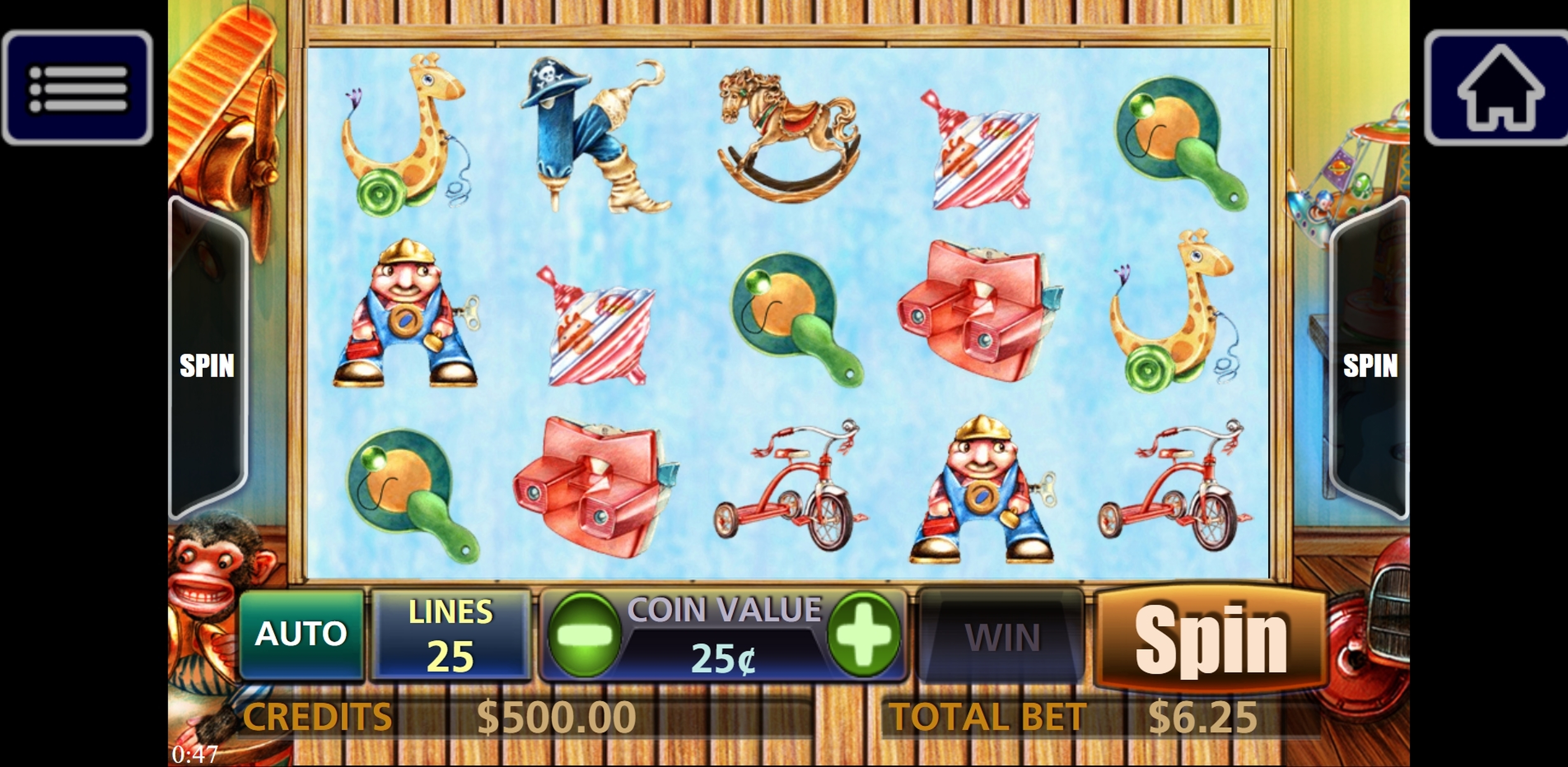 Reels in Vintage Toy Room Slot Game by Multislot