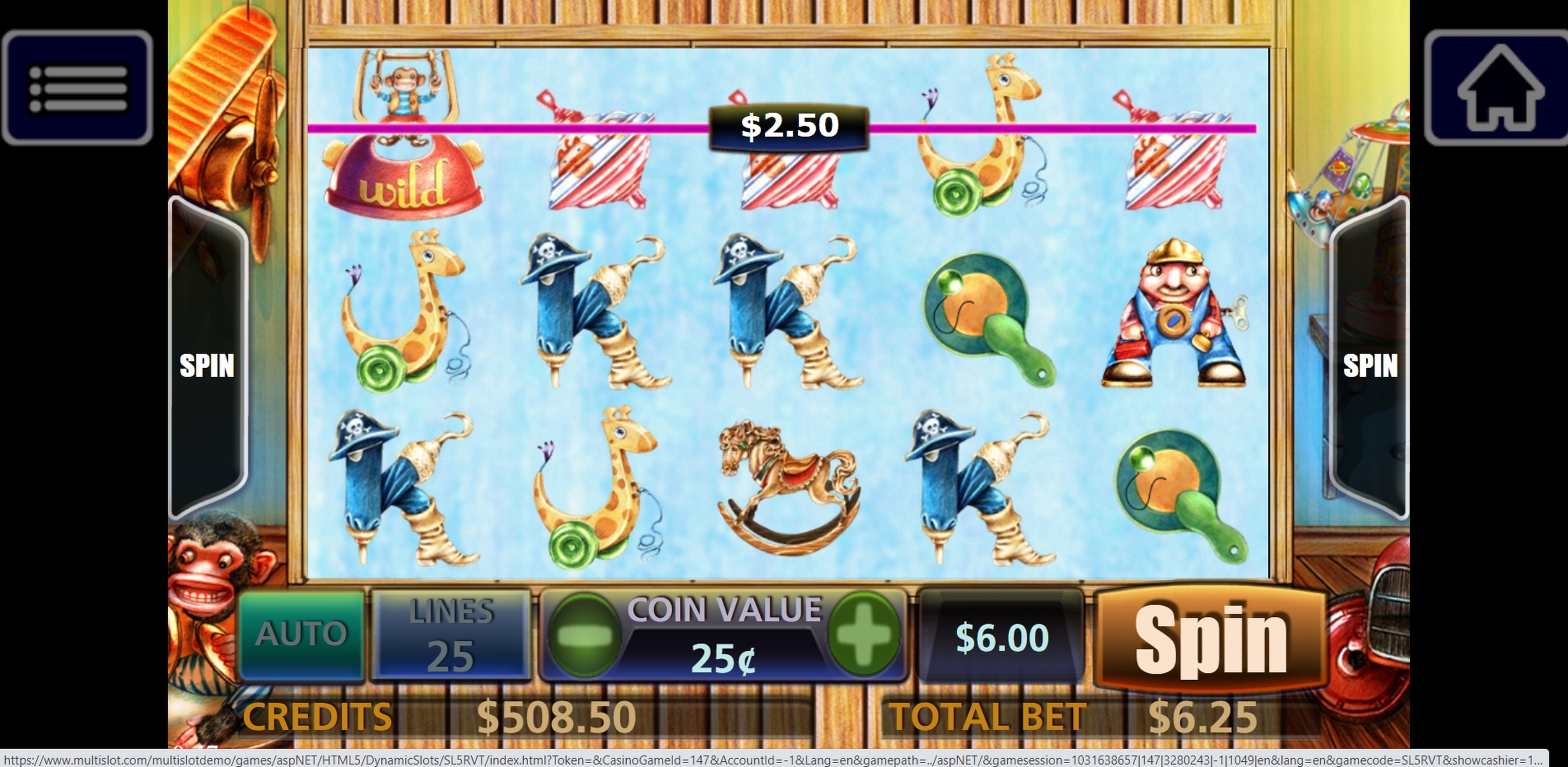 Win Money in Vintage Toy Room Free Slot Game by Multislot