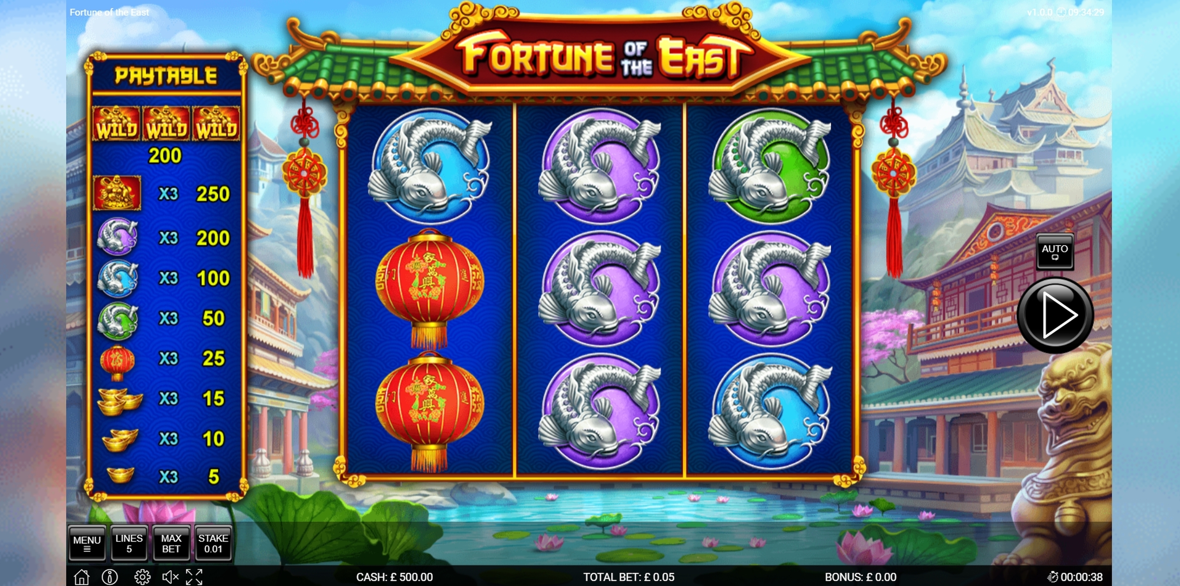 Reels in Fortune of the East Slot Game by Nektan