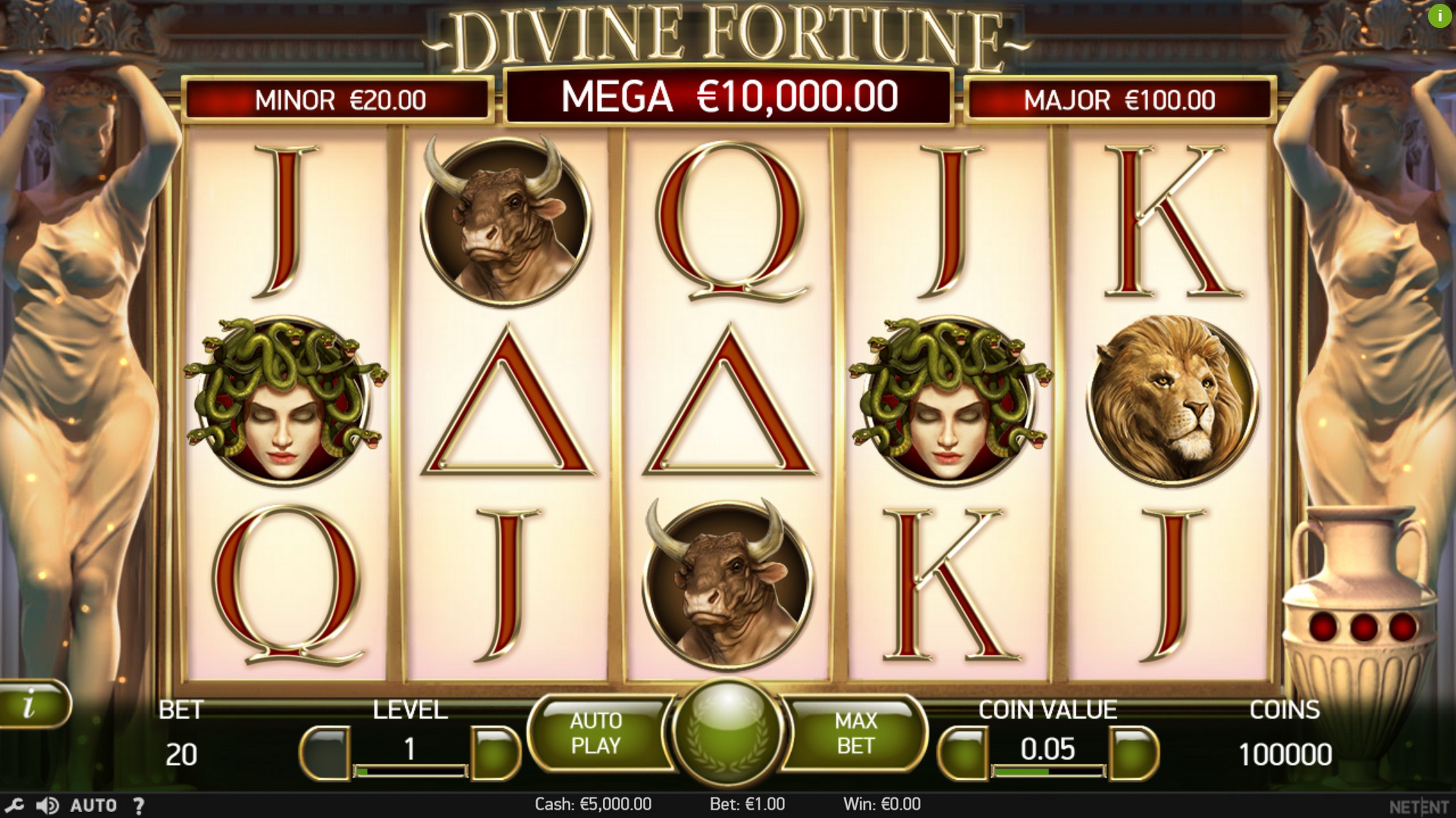 Reels in Divine Fortune Slot Game by NetEnt