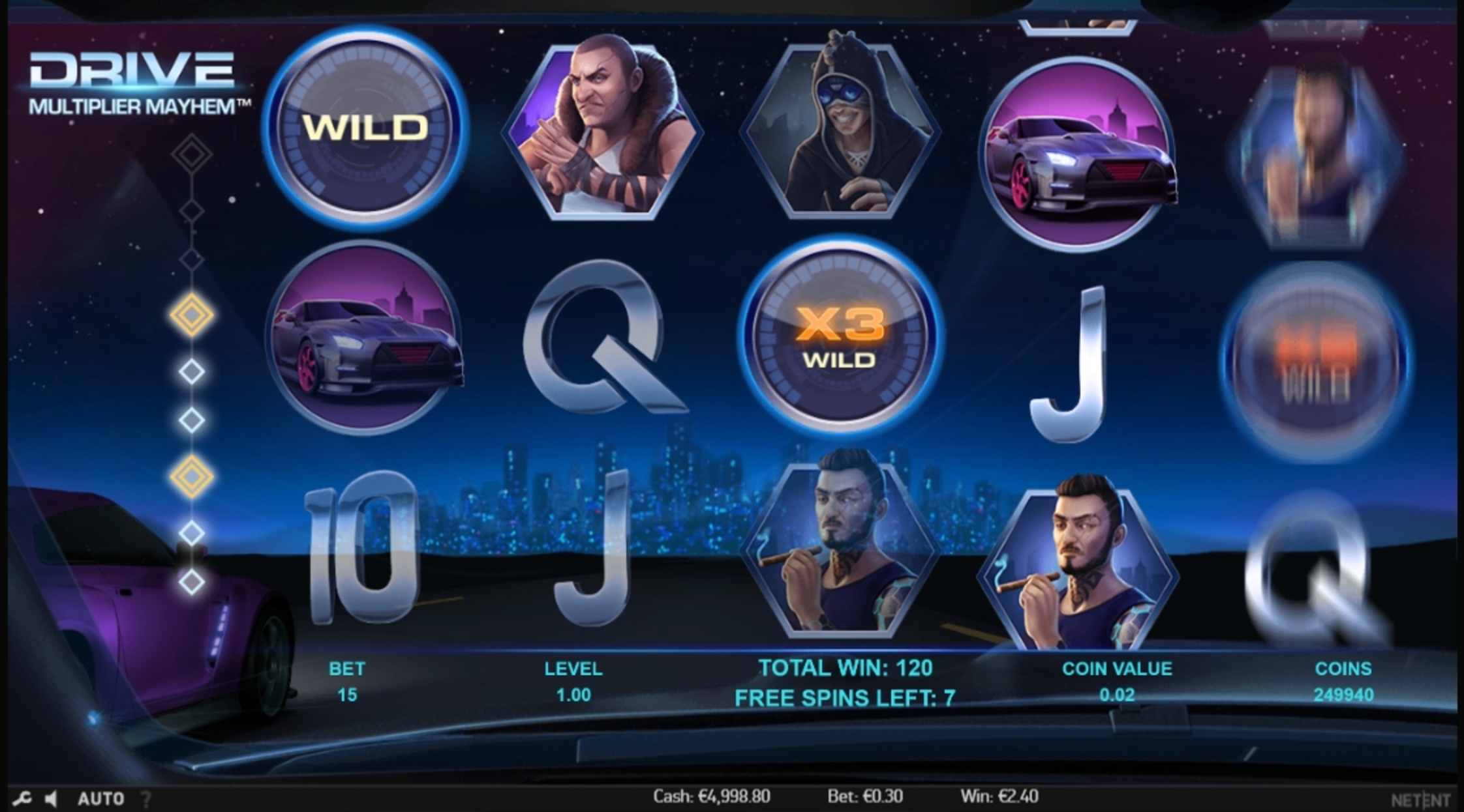 Win Money in Drive Multiplier Mayhem Free Slot Game by NetEnt