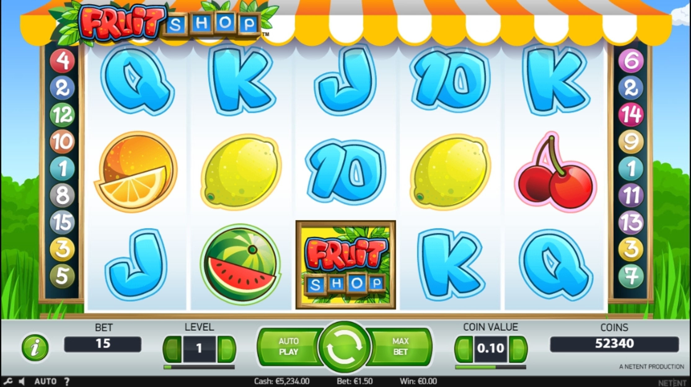 Reels in Fruit Shop Slot Game by NetEnt