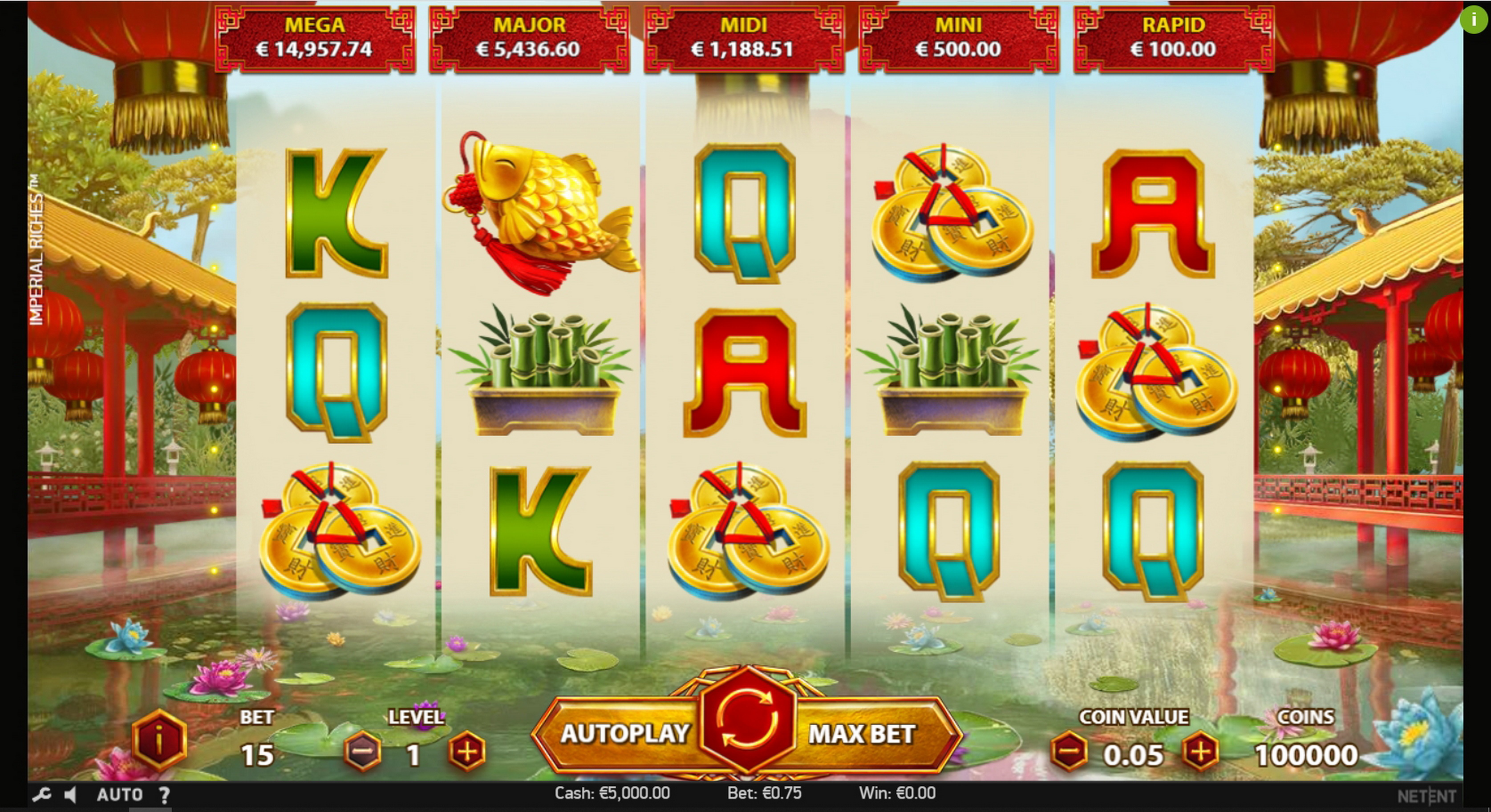 Reels in Imperial Riches Slot Game by NetEnt