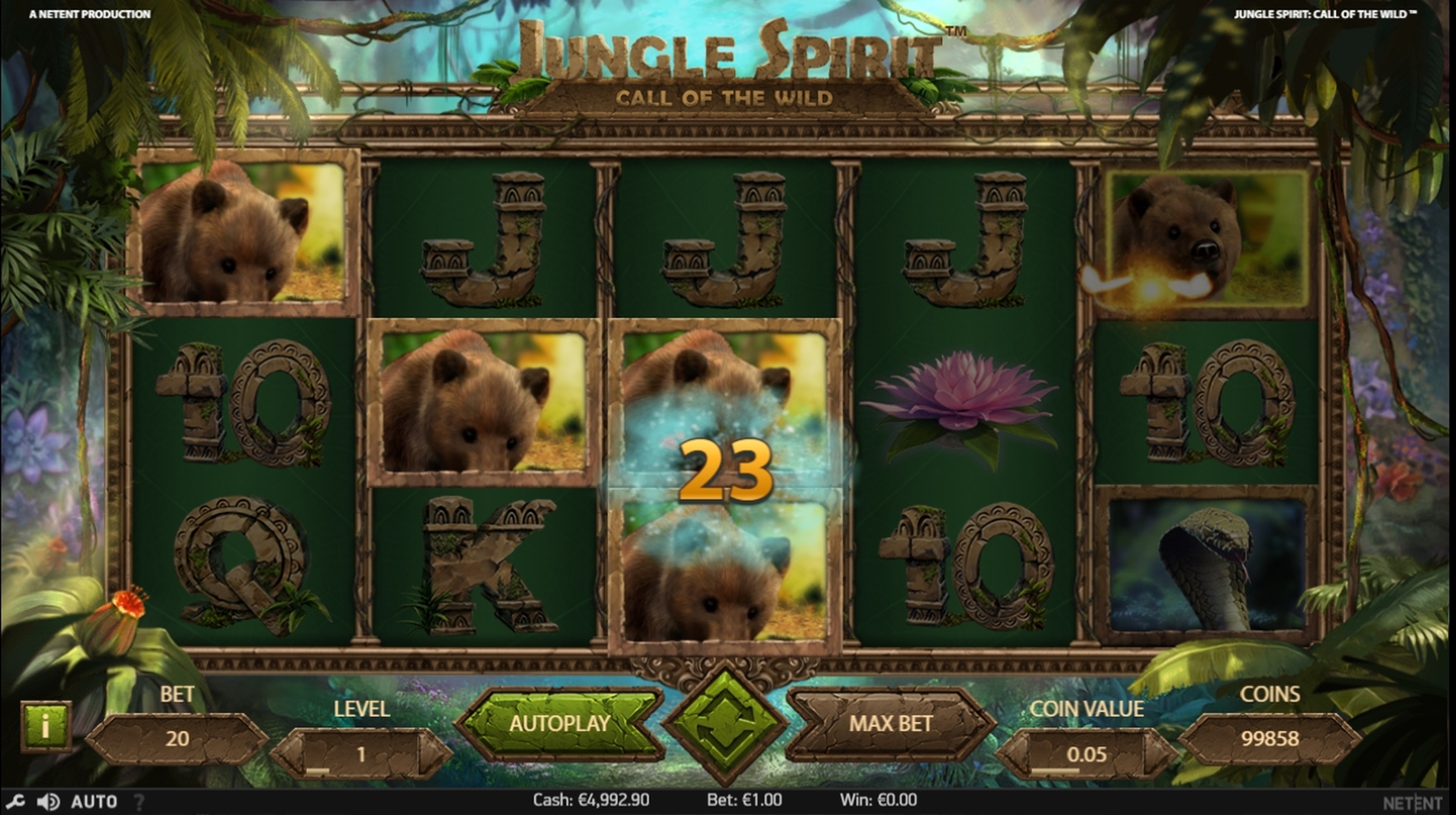 Win Money in Jungle Spirit: Call of the Wild Free Slot Game by NetEnt