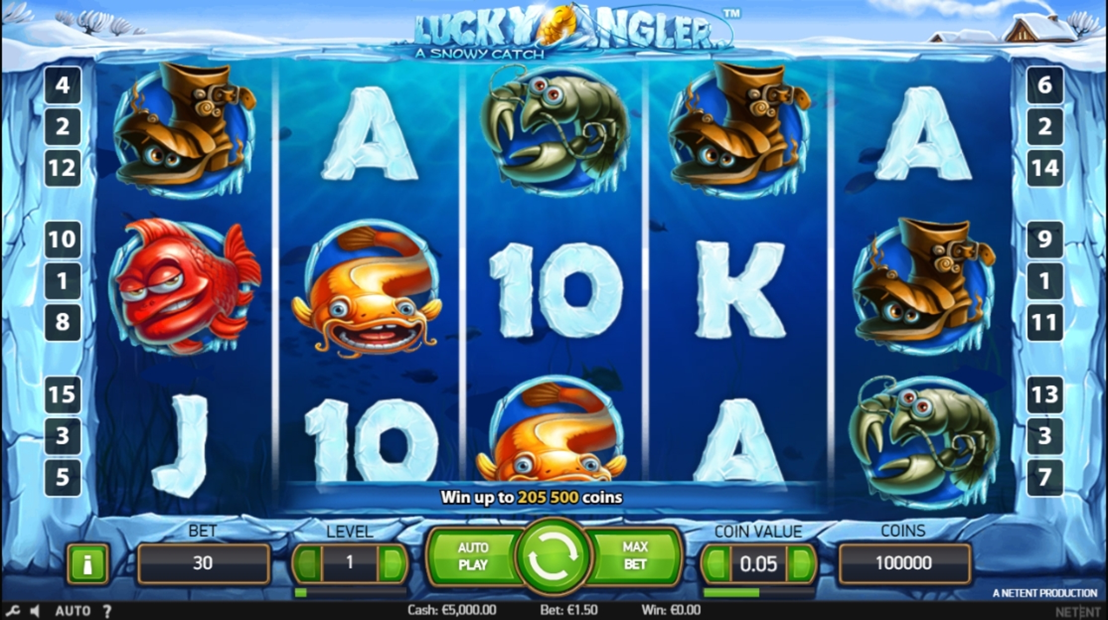 Reels in Lucky Angler Slot Game by NetEnt