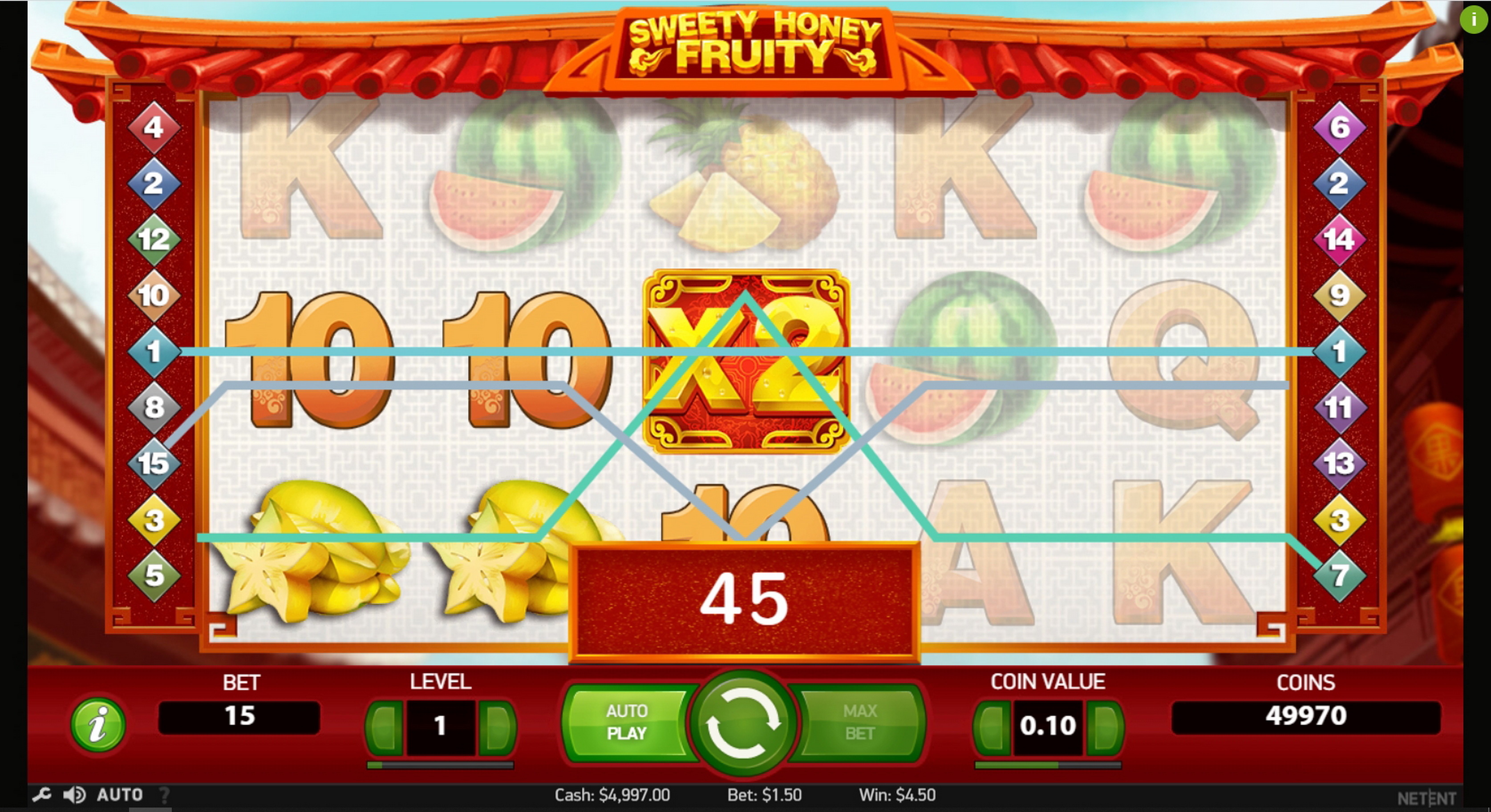 Win Money in Sweety Honey Fruity Free Slot Game by NetEnt