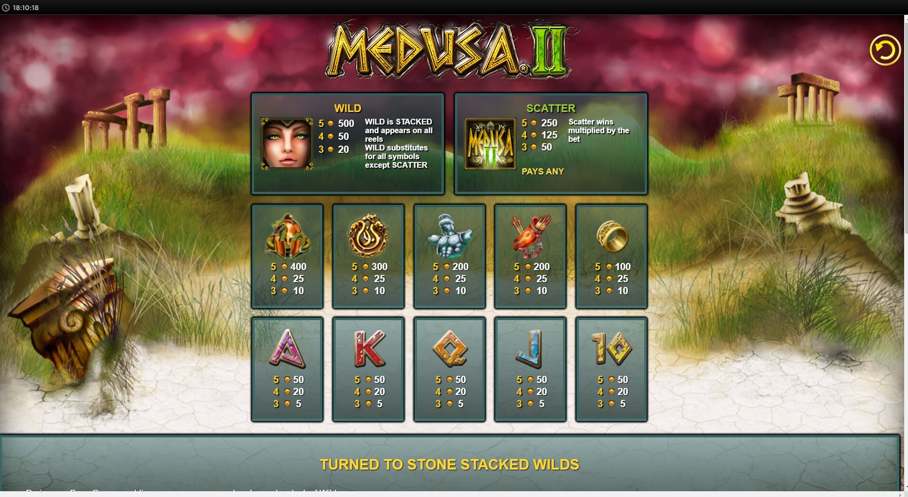 Info of Medusa 2 HQ Slot Game by NextGen Gaming