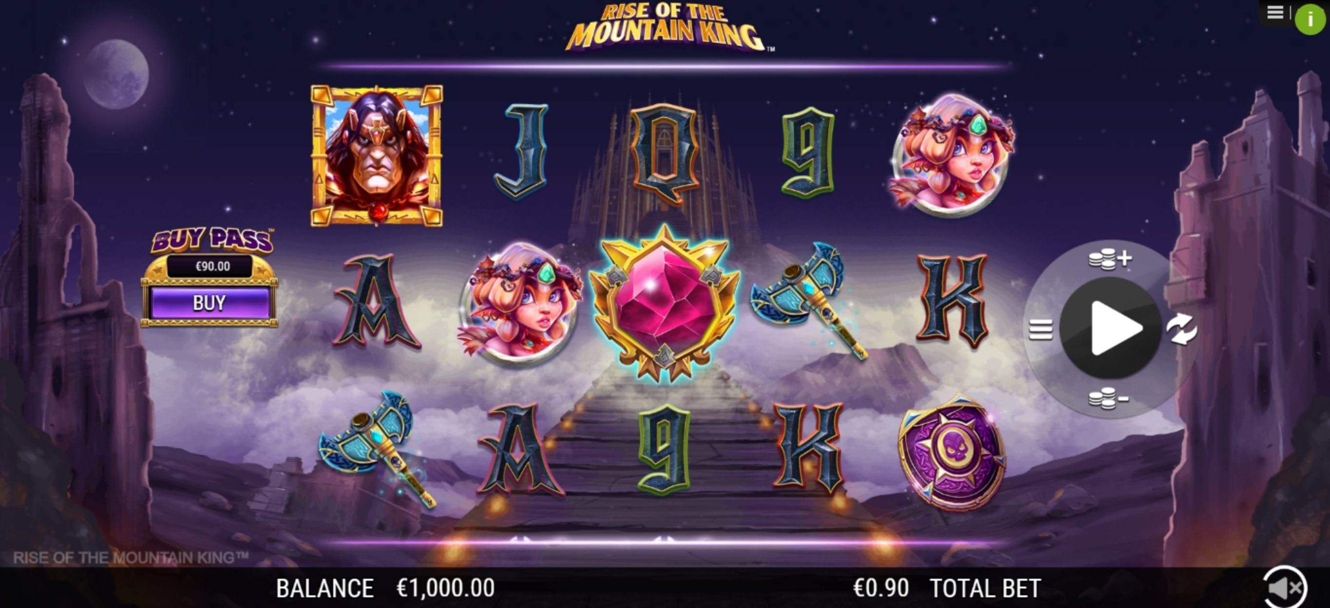 Reels in Rise of the Mountain King Slot Game by NextGen Gaming
