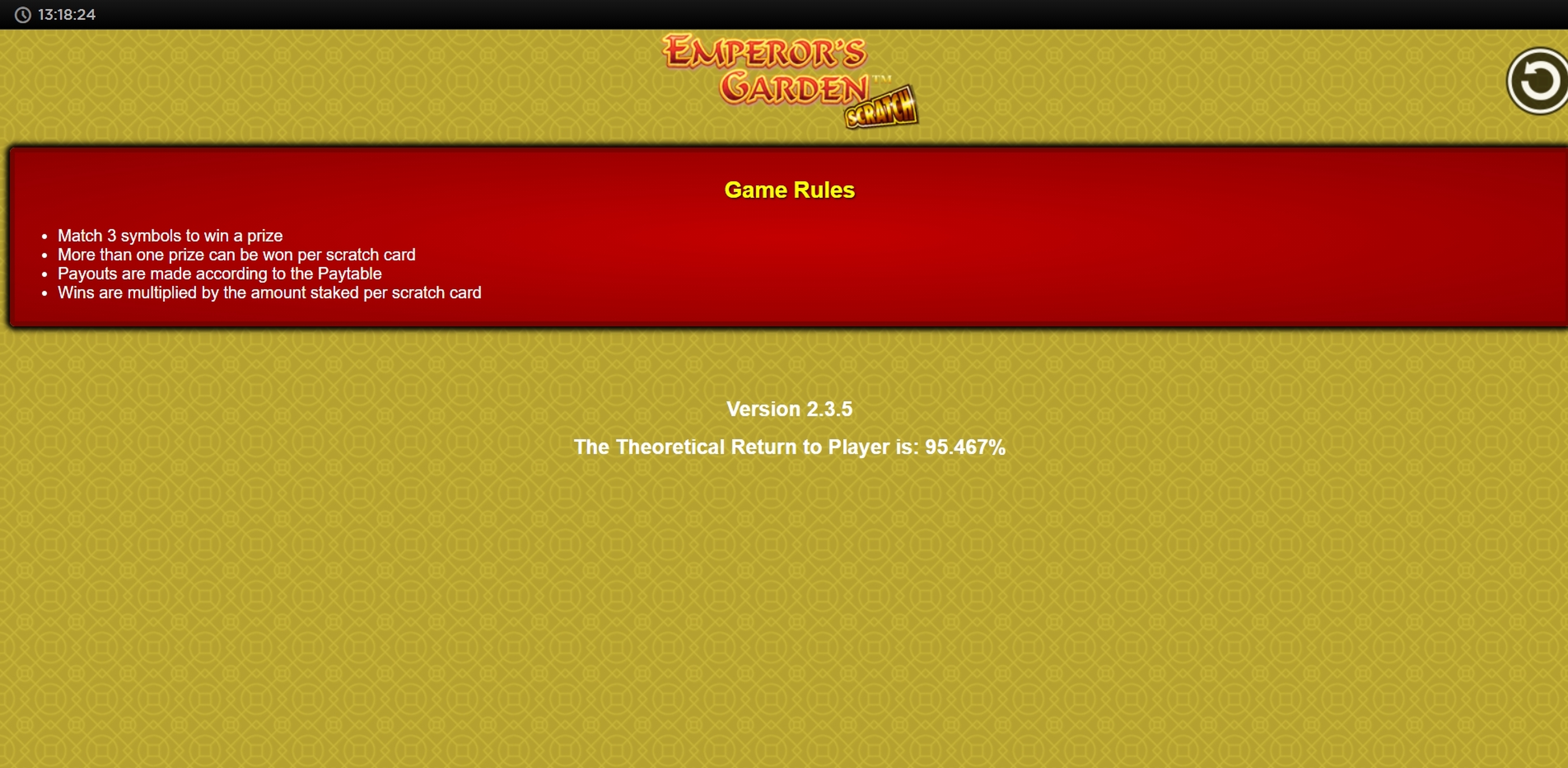 Info of Scratch Emperors Garden Slot Game by NextGen Gaming