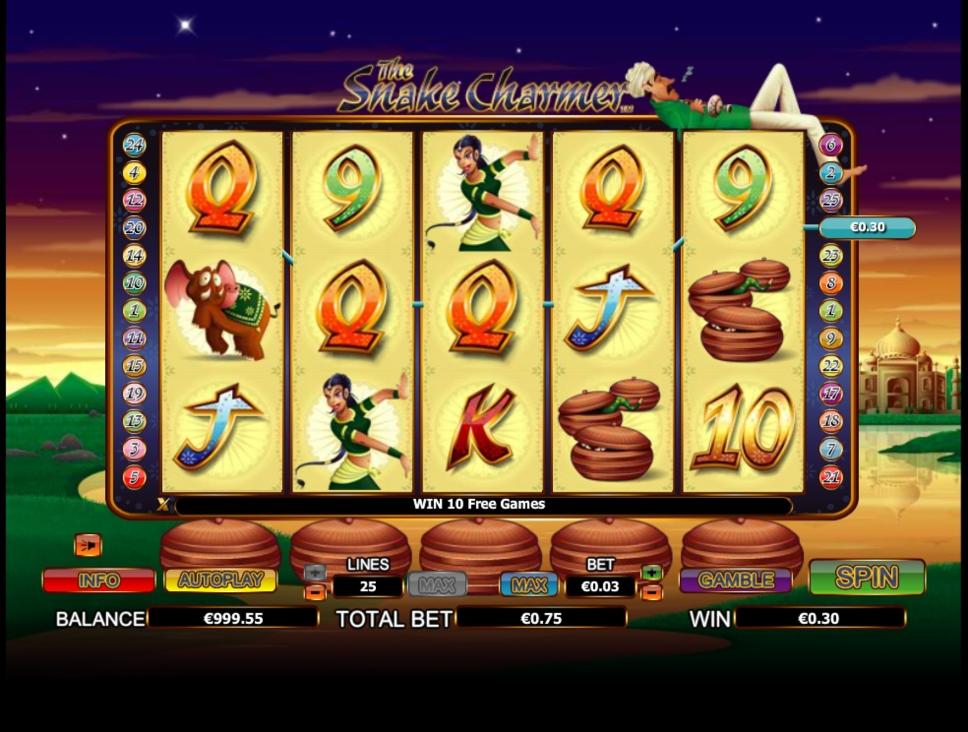 Win Money in The Snake Charmer Free Slot Game by NextGen Gaming