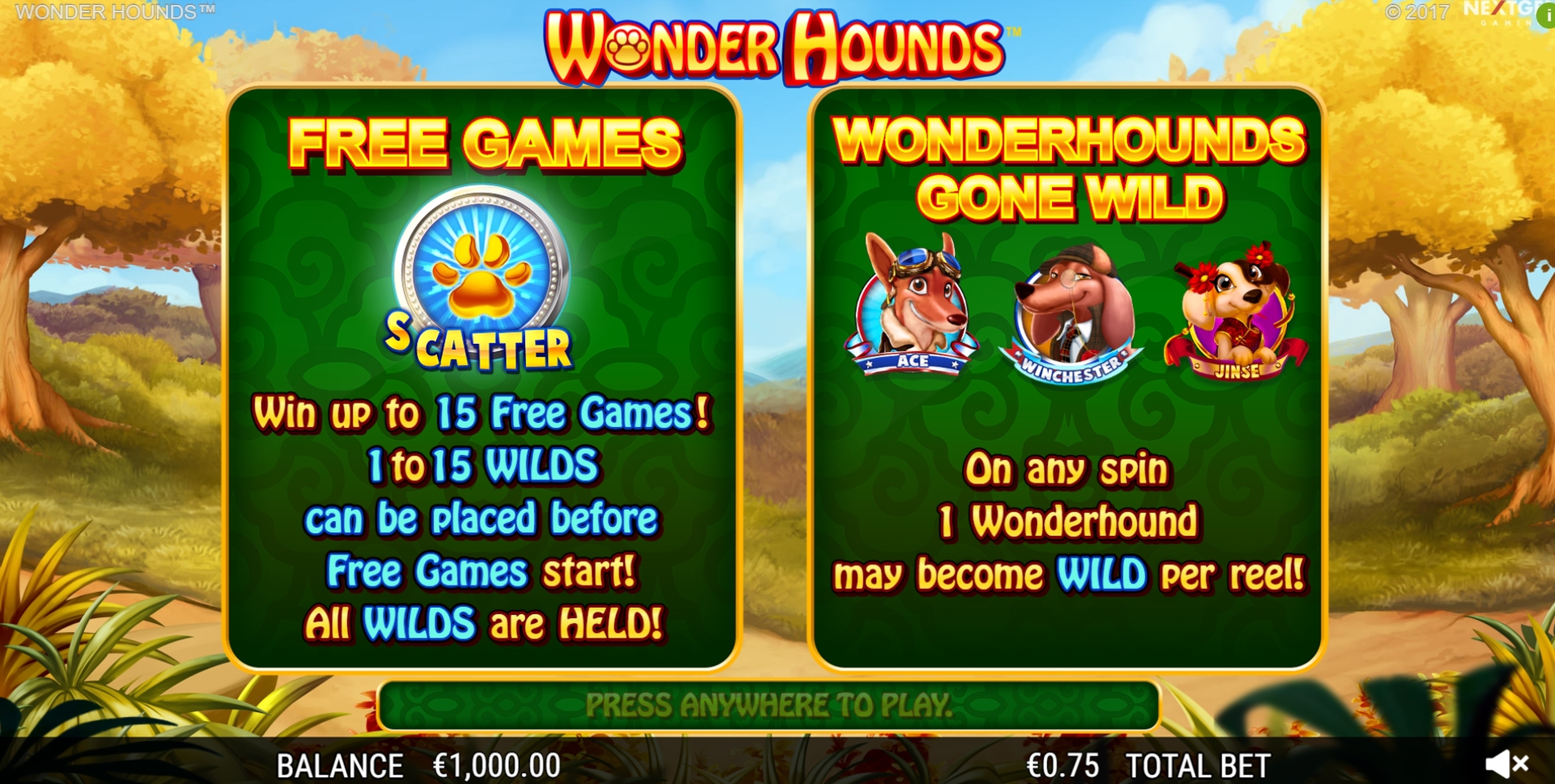 Play Wonder Hounds Free Casino Slot Game by NextGen Gaming