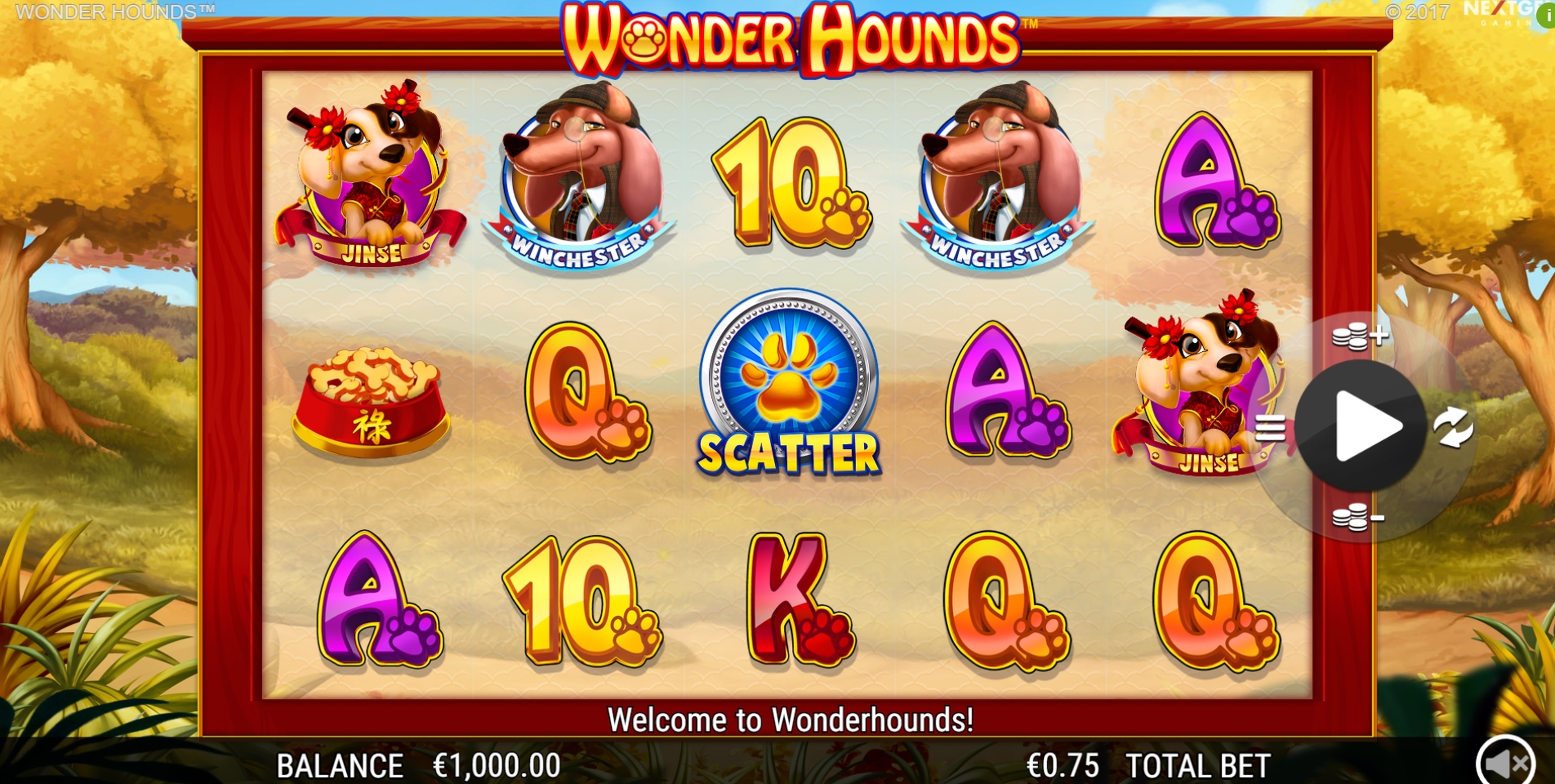 Reels in Wonder Hounds Slot Game by NextGen Gaming