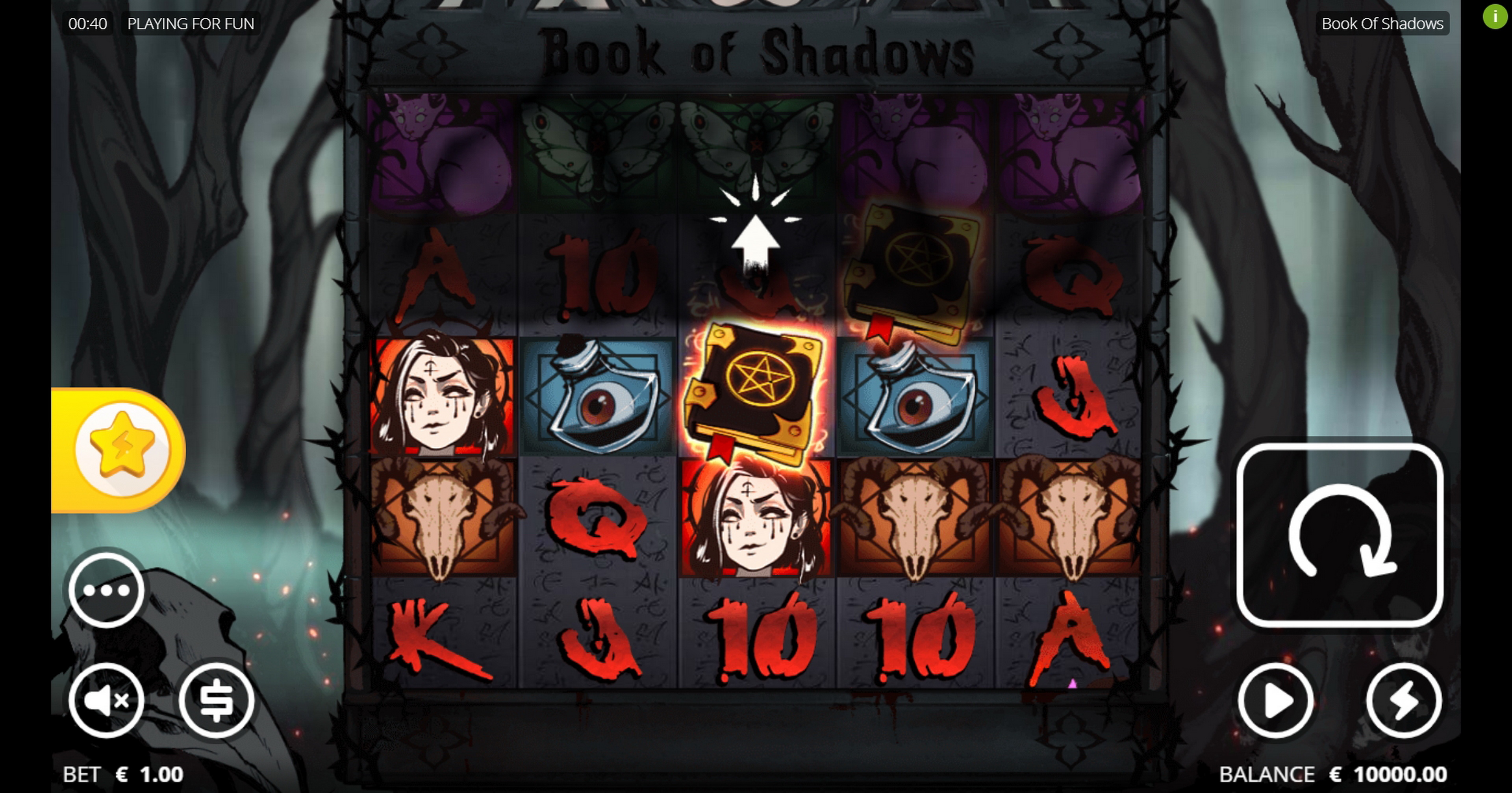Reels in Book of Shadows Slot Game by Nolimit City