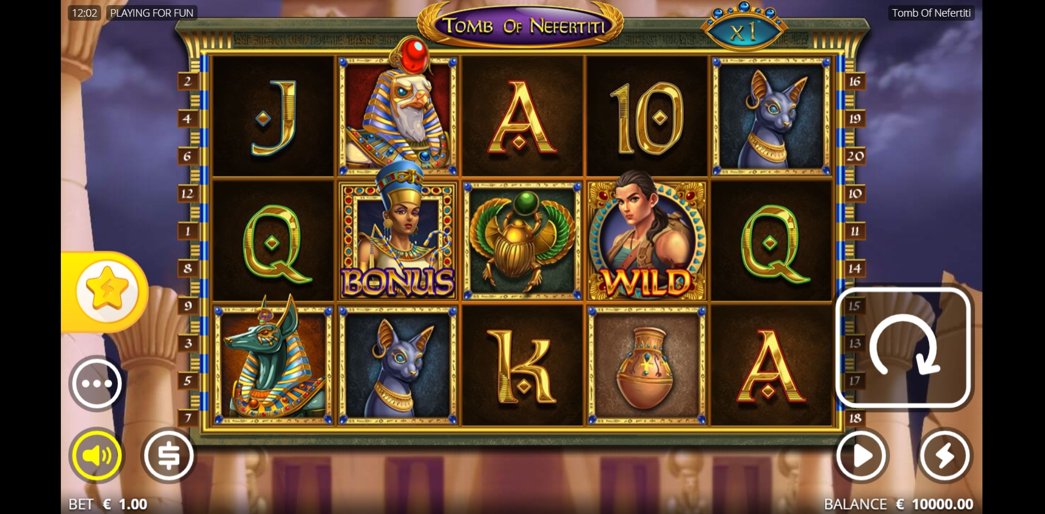 Reels in Tomb Of Nefertiti Slot Game by Nolimit City