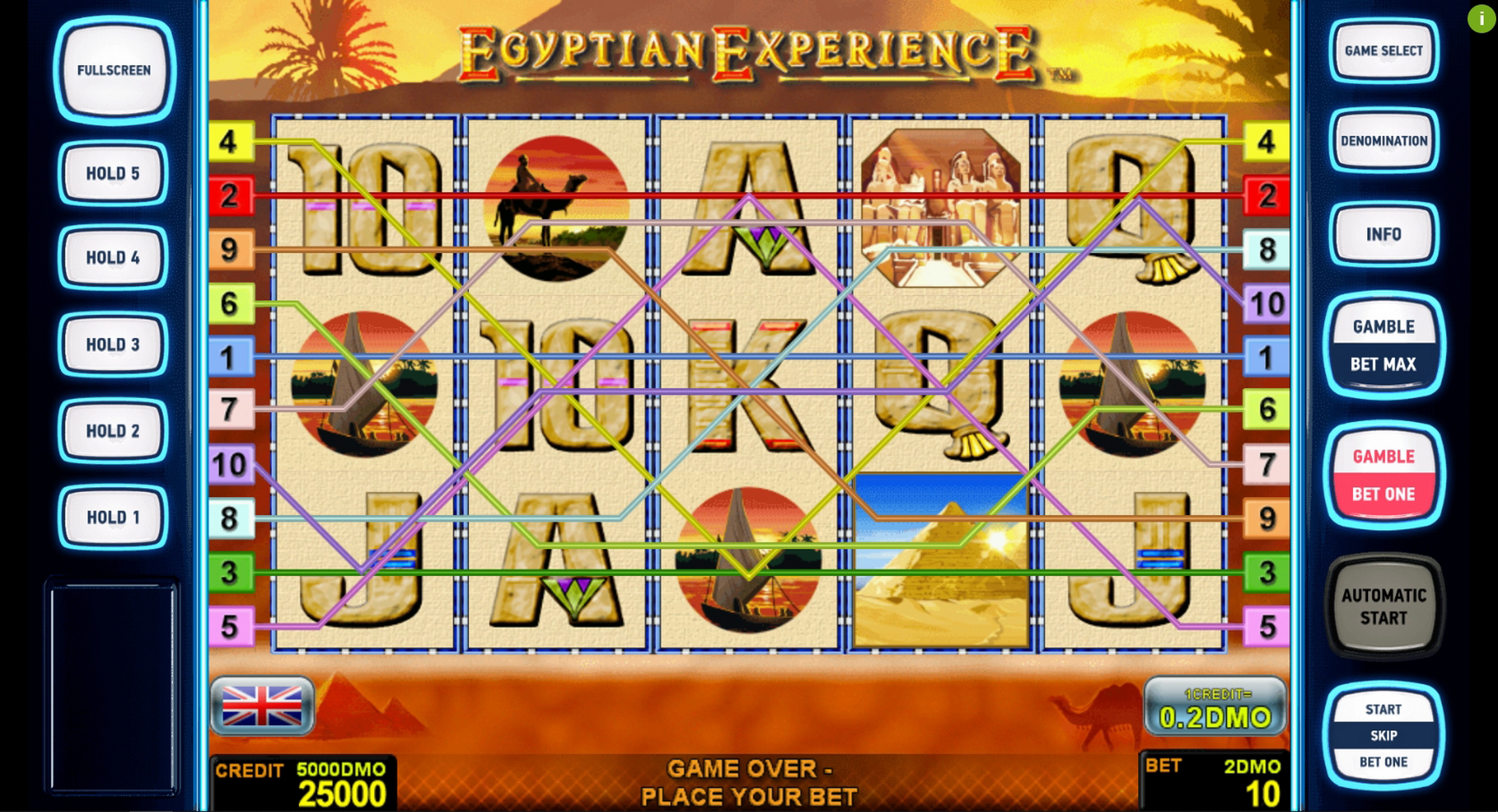 Reels in Egyptian Experience Deluxe Slot Game by Novomatic