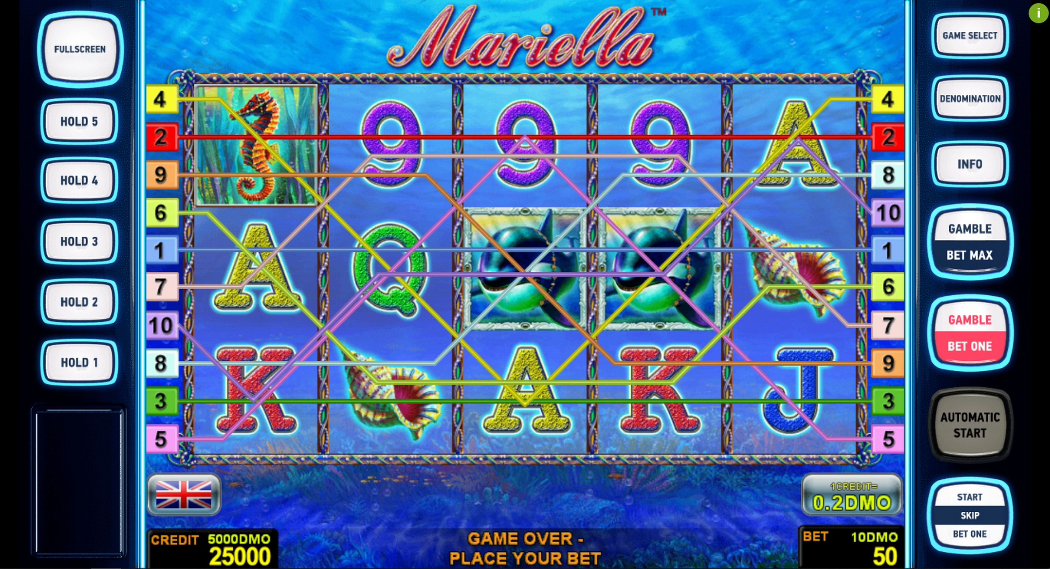 Reels in Mariella Deluxe Slot Game by Novomatic