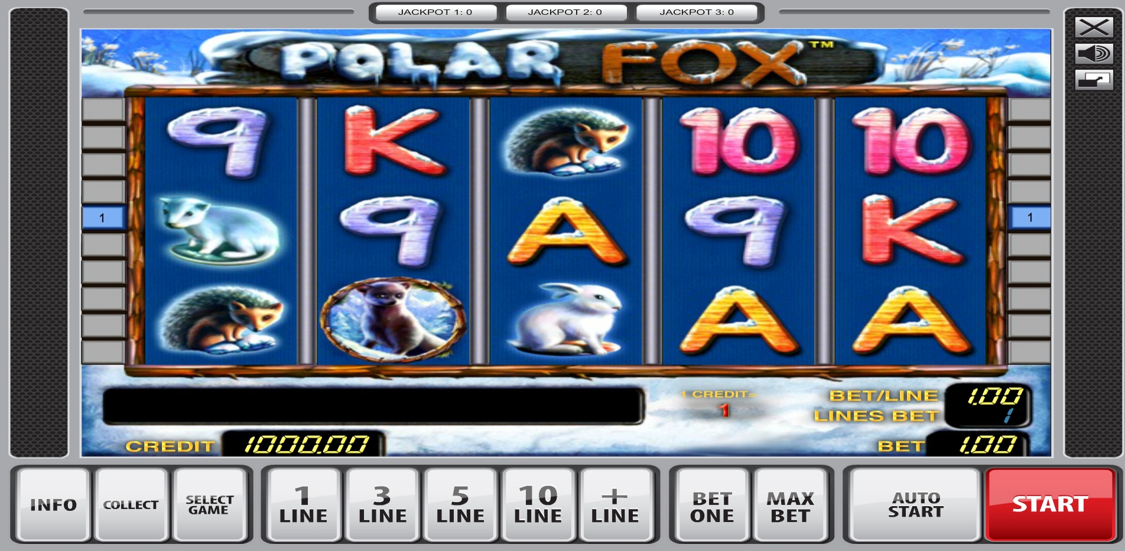 Reels in Polar Fox Slot Game by Novomatic