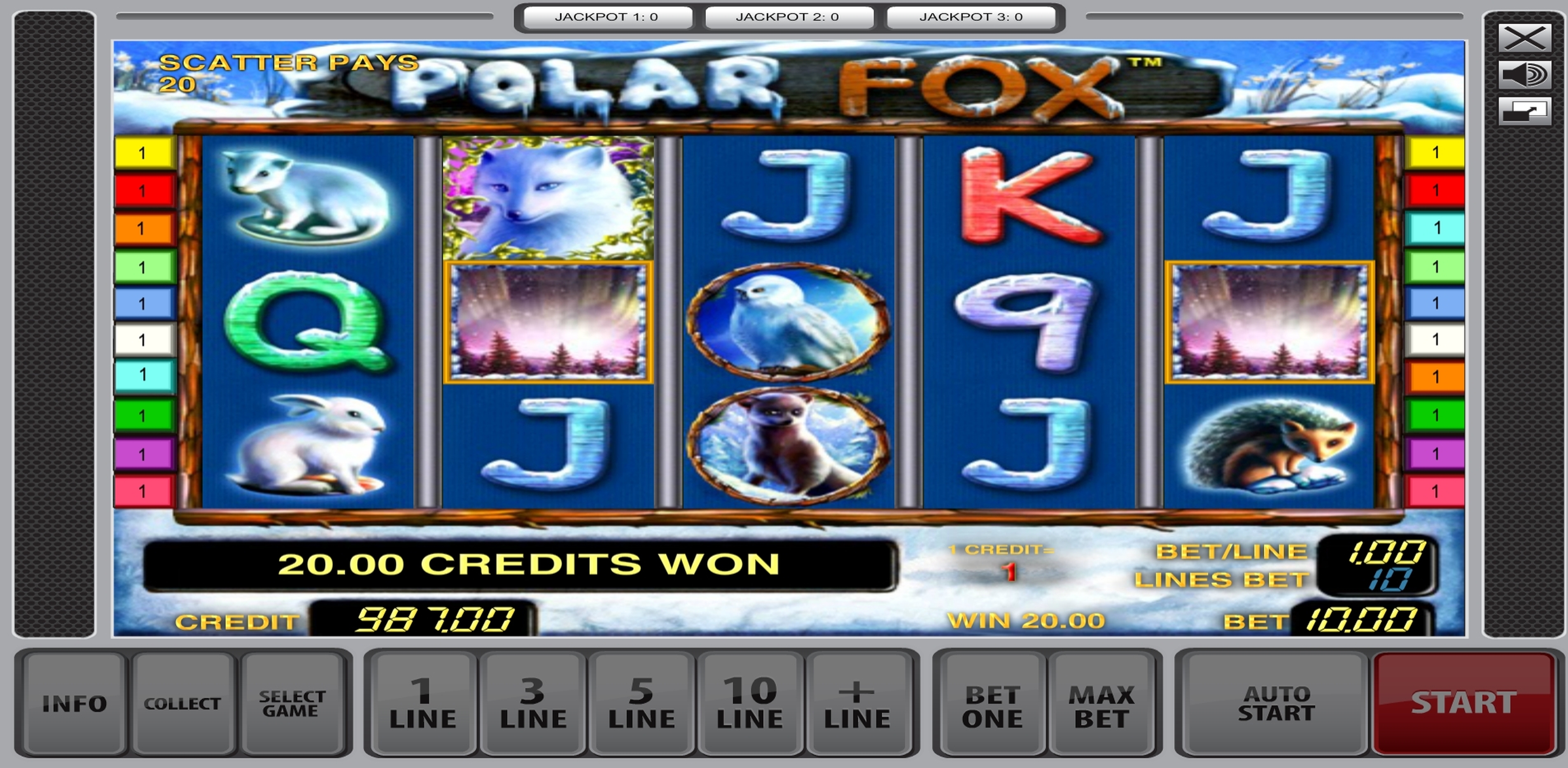 Win Money in Polar Fox Free Slot Game by Novomatic