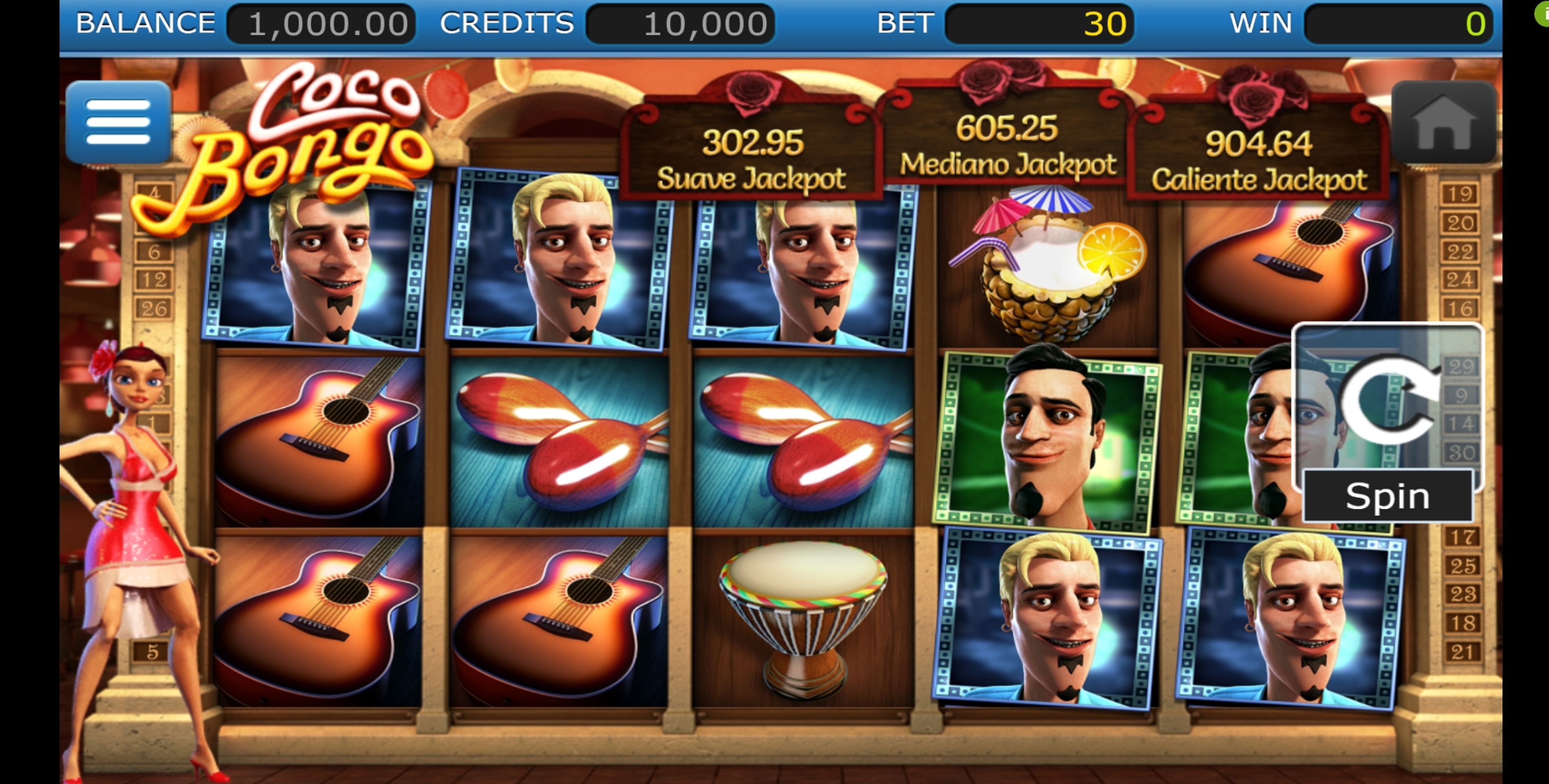 Reels in Coco Bongo Slot Game by Nucleus Gaming