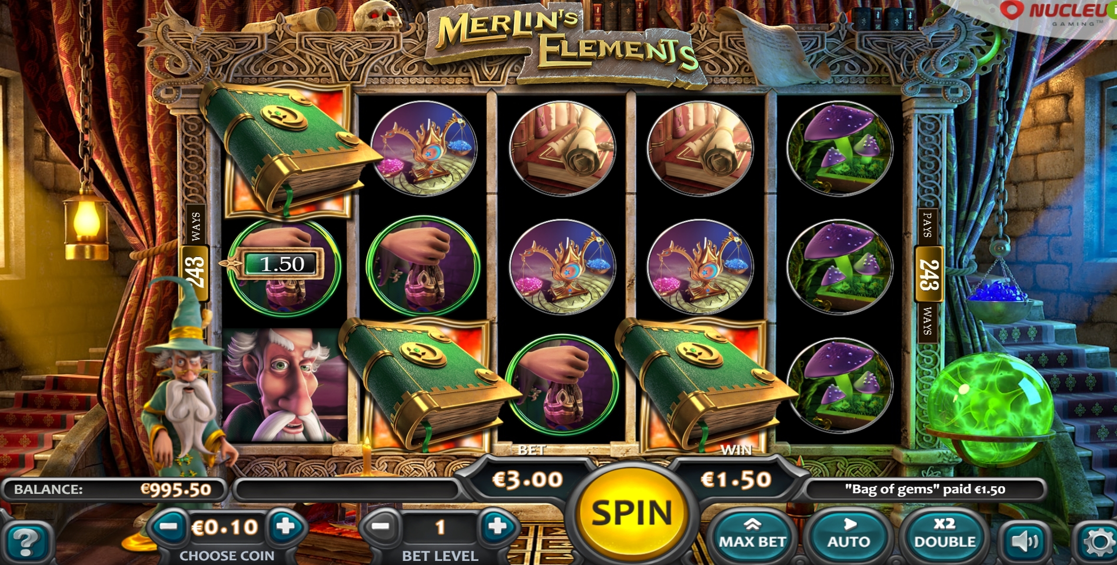 Win Money in Merlin's Elements Free Slot Game by Nucleus Gaming