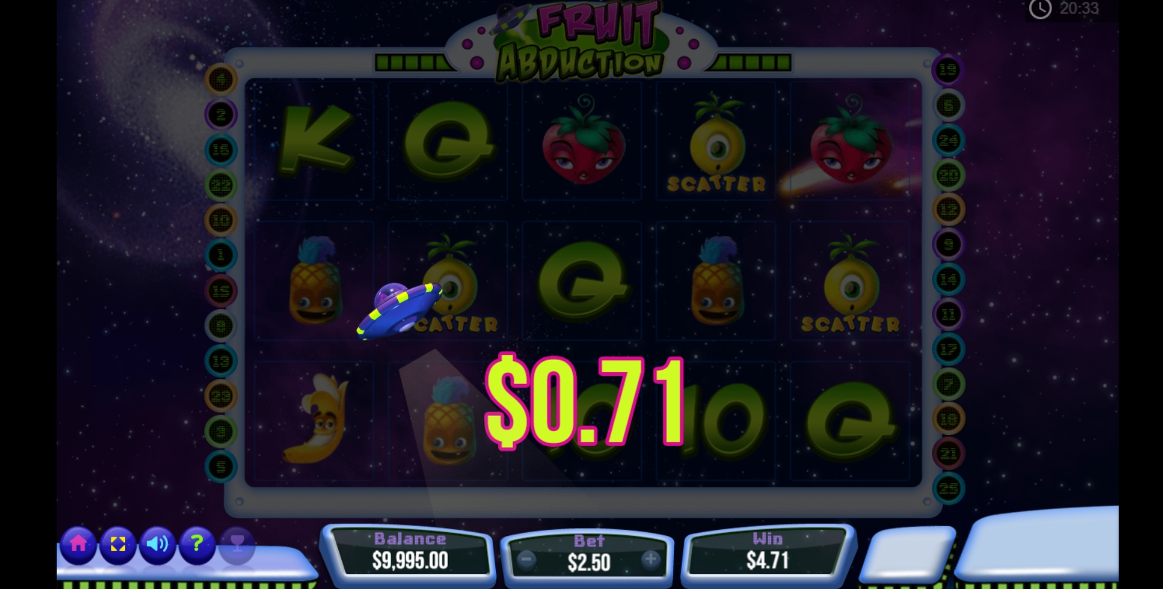 Win Money in Fruit Abduction Free Slot Game by PariPlay