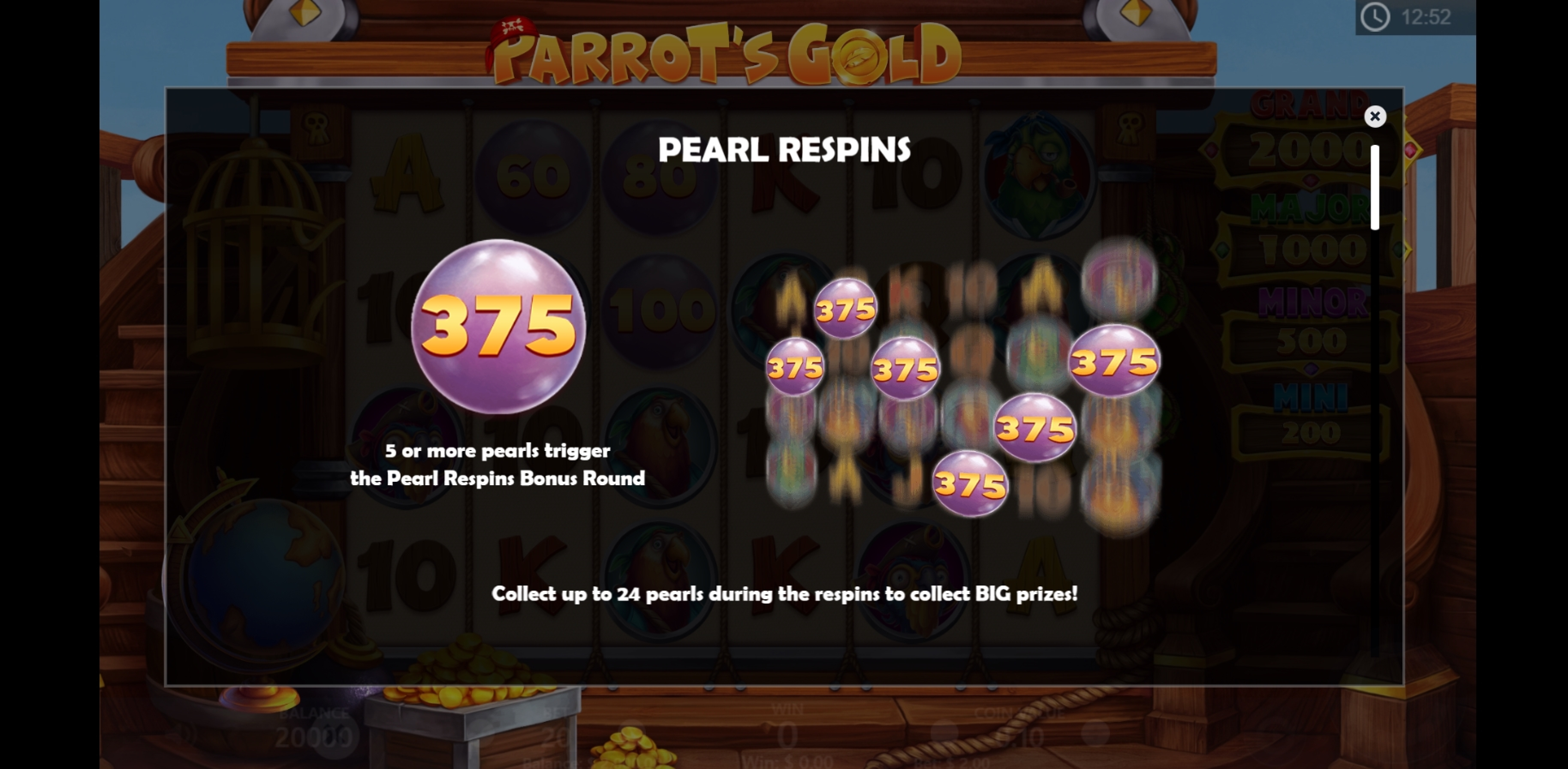 Info of Parrot's Gold Slot Game by PariPlay