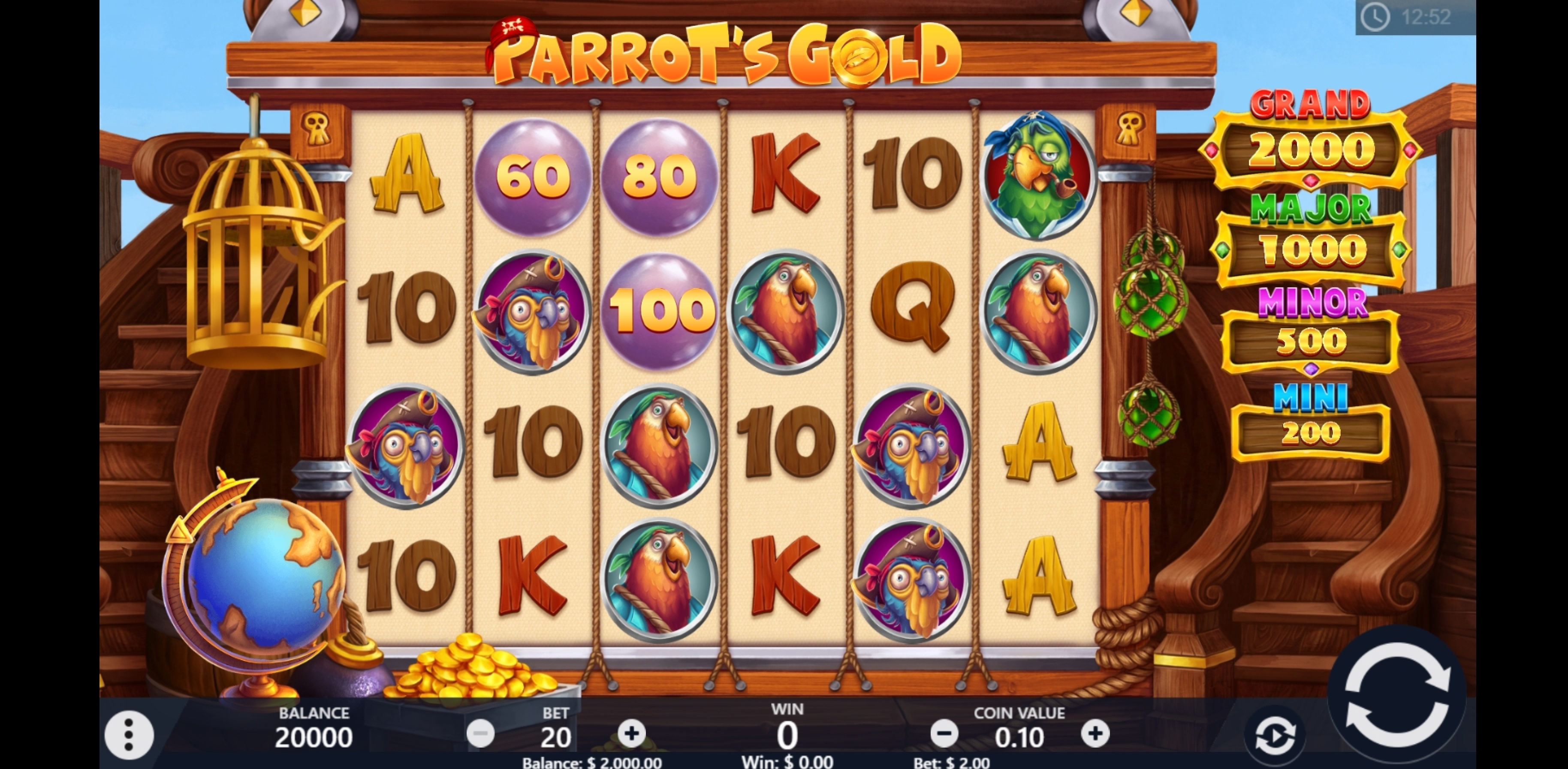 Reels in Parrot's Gold Slot Game by PariPlay