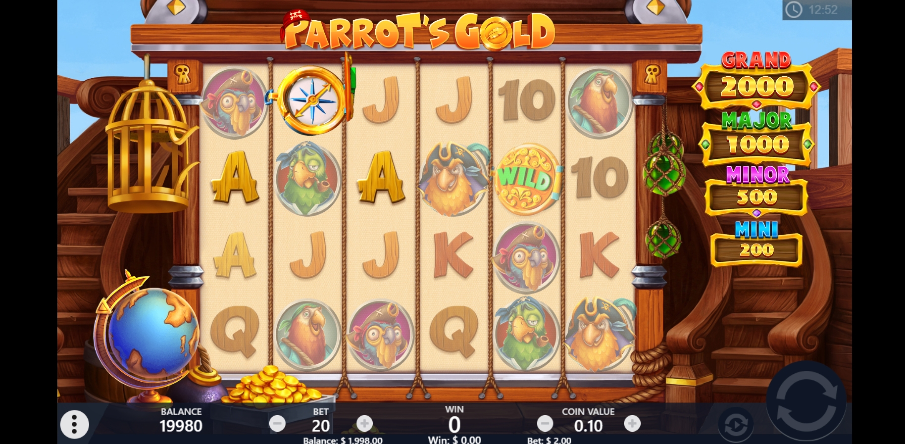Win Money in Parrot's Gold Free Slot Game by PariPlay