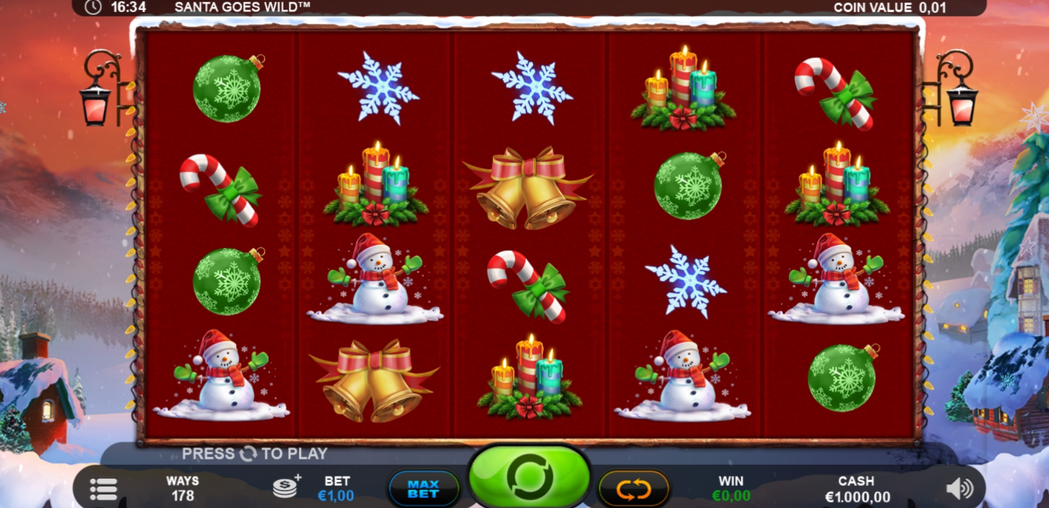 Reels in Santa Goes Wild Slot Game by Plank Gaming