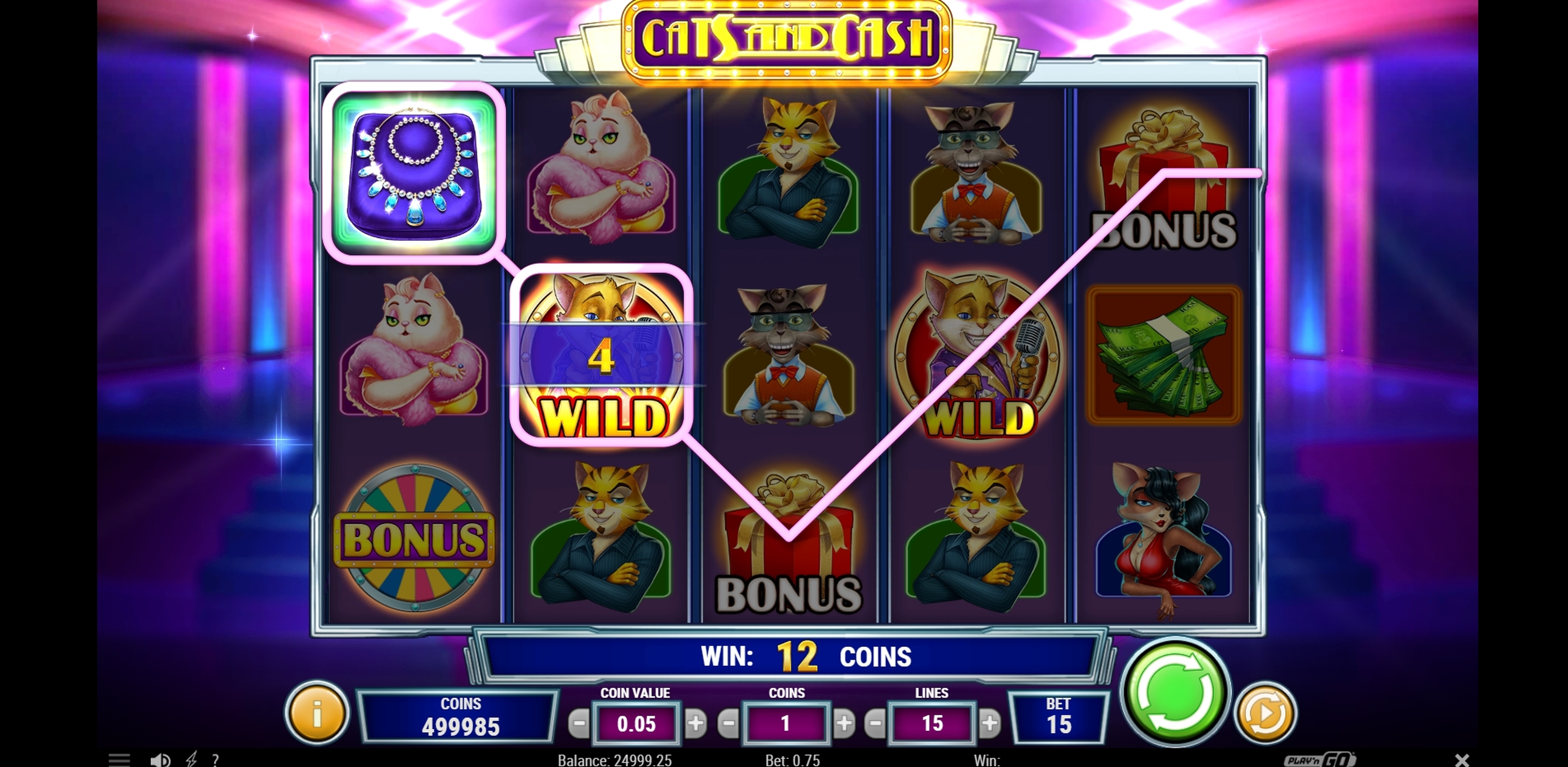 Win Money in Cats and Cash Free Slot Game by Playn GO