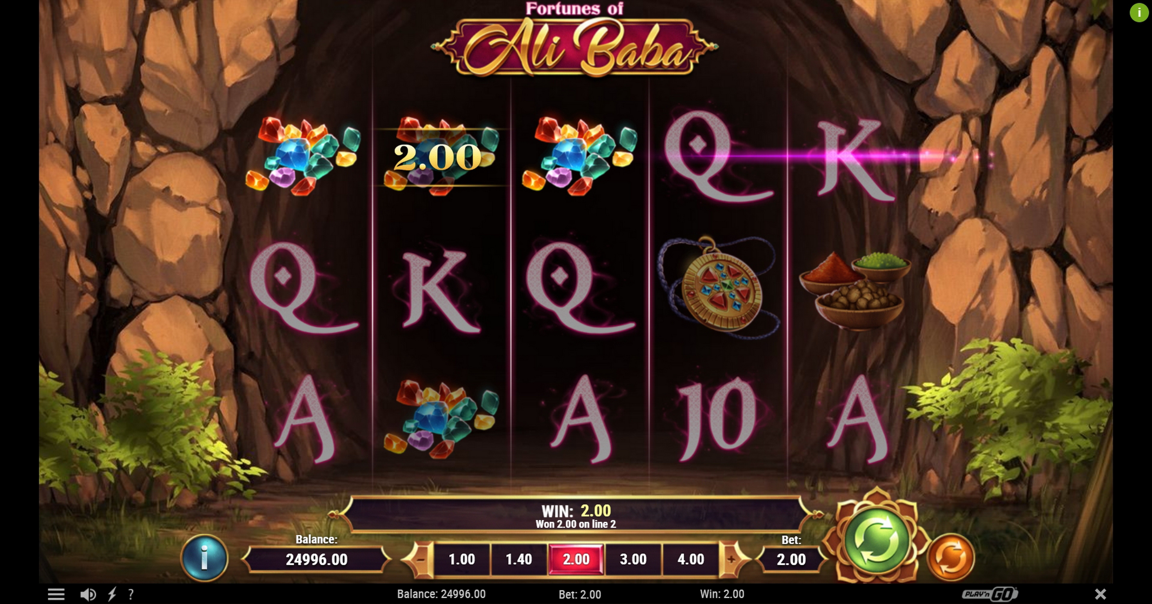 Win Money in Fortunes of Alibaba Free Slot Game by Playn GO