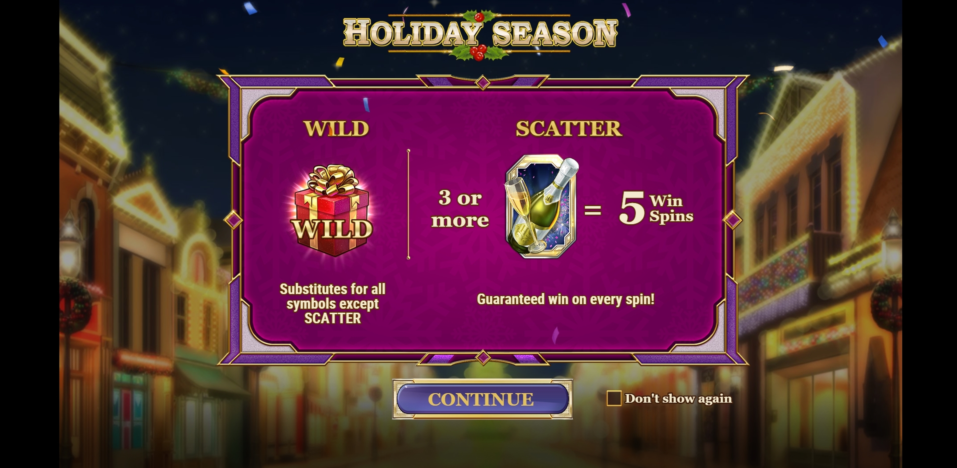 Play Holiday season Free Casino Slot Game by Playn GO