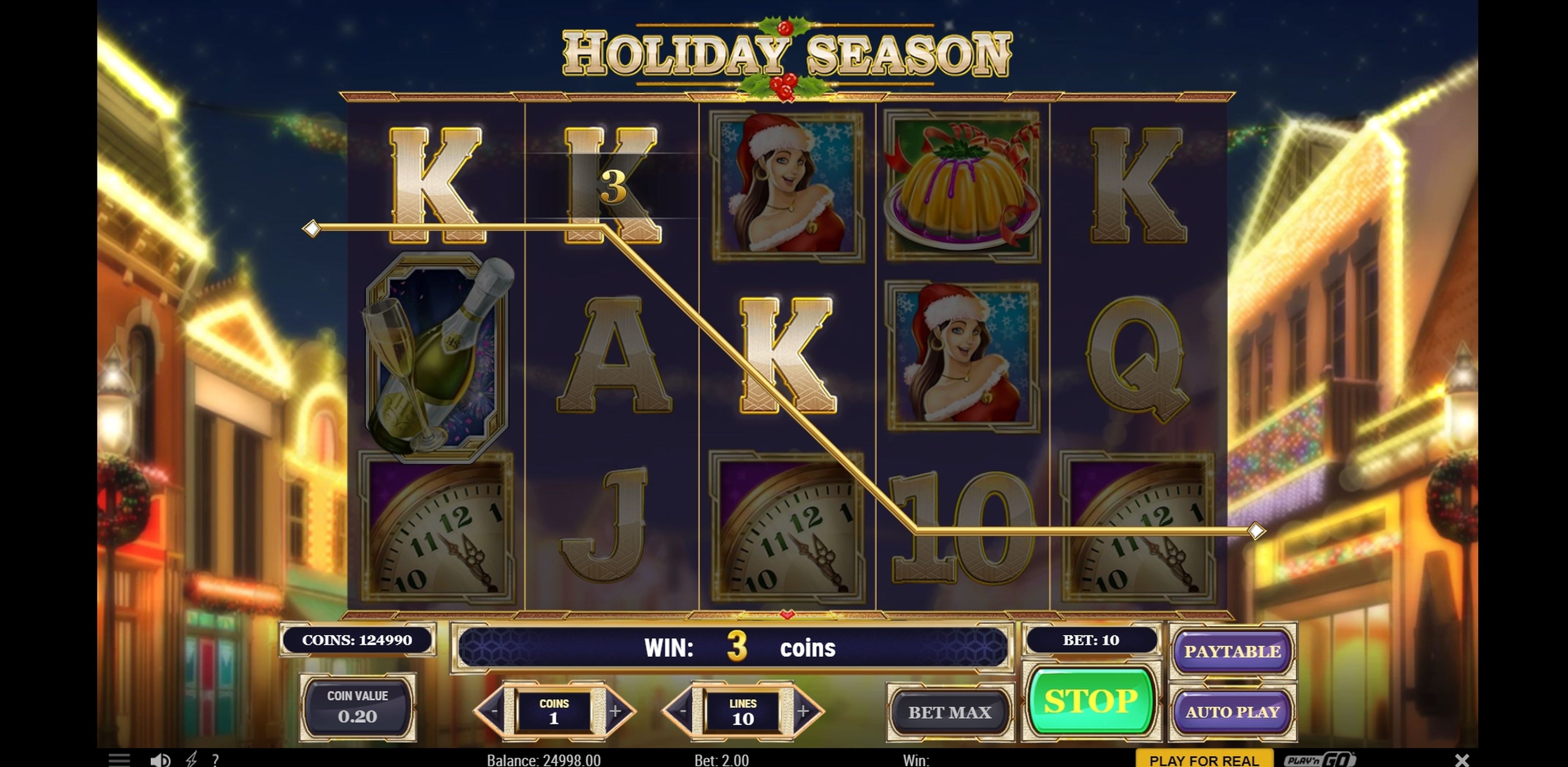Win Money in Holiday season Free Slot Game by Playn GO