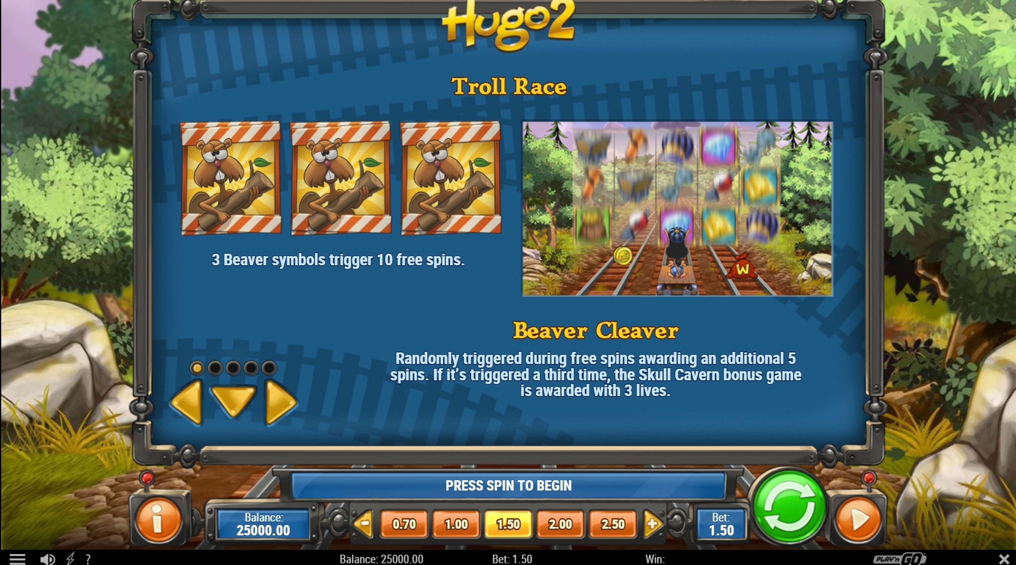 Info of Hugo 2 Slot Game by Playn GO