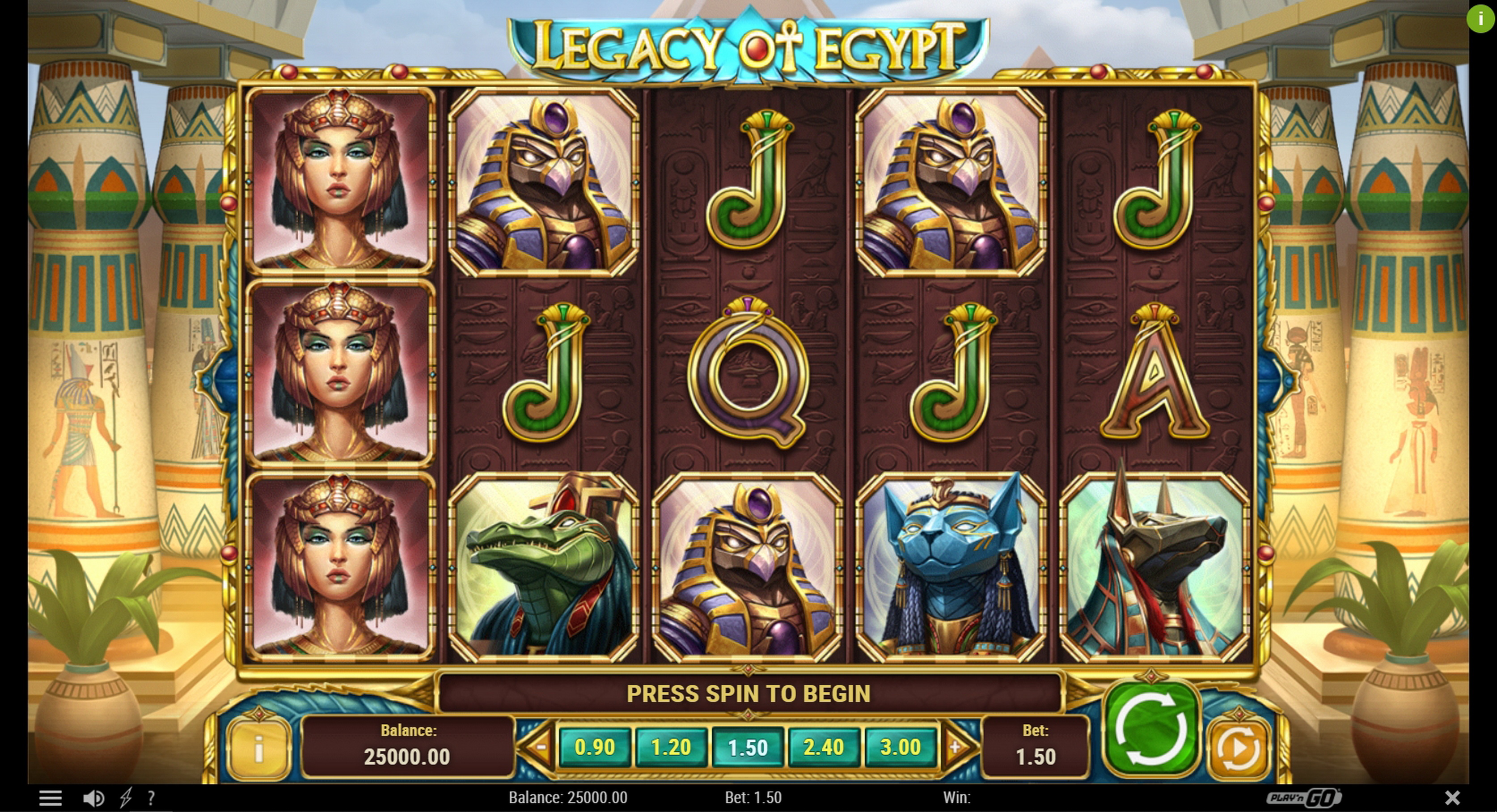 Reels in Legacy Of Egypt Slot Game by Playn GO