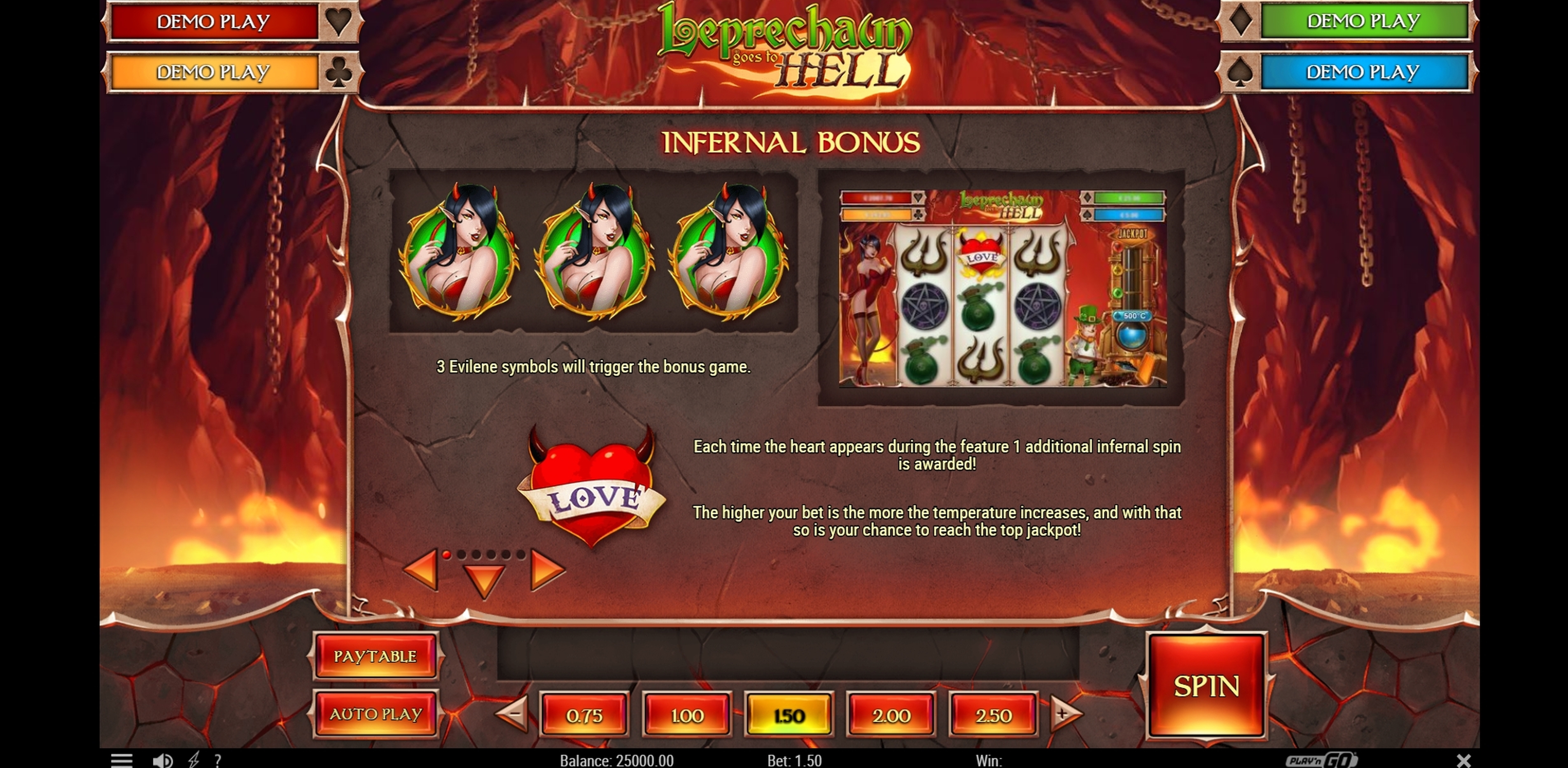 Info of Leprechaun goes to Hell Slot Game by Playn GO