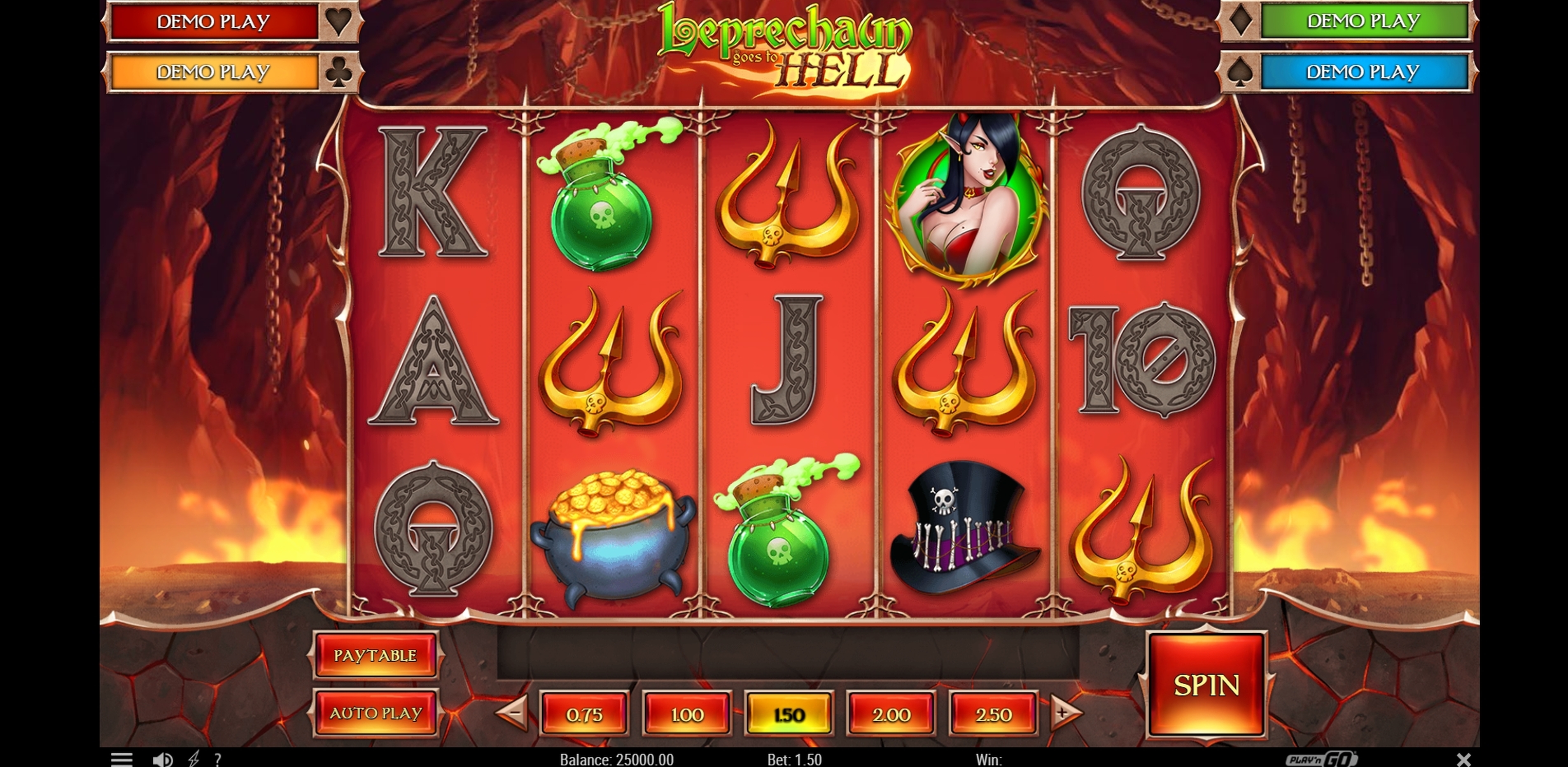 Reels in Leprechaun goes to Hell Slot Game by Playn GO