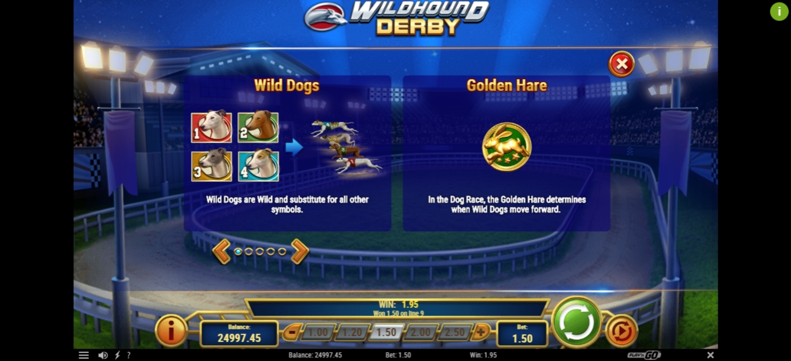 Info of Wildhound Derby Slot Game by Playn GO