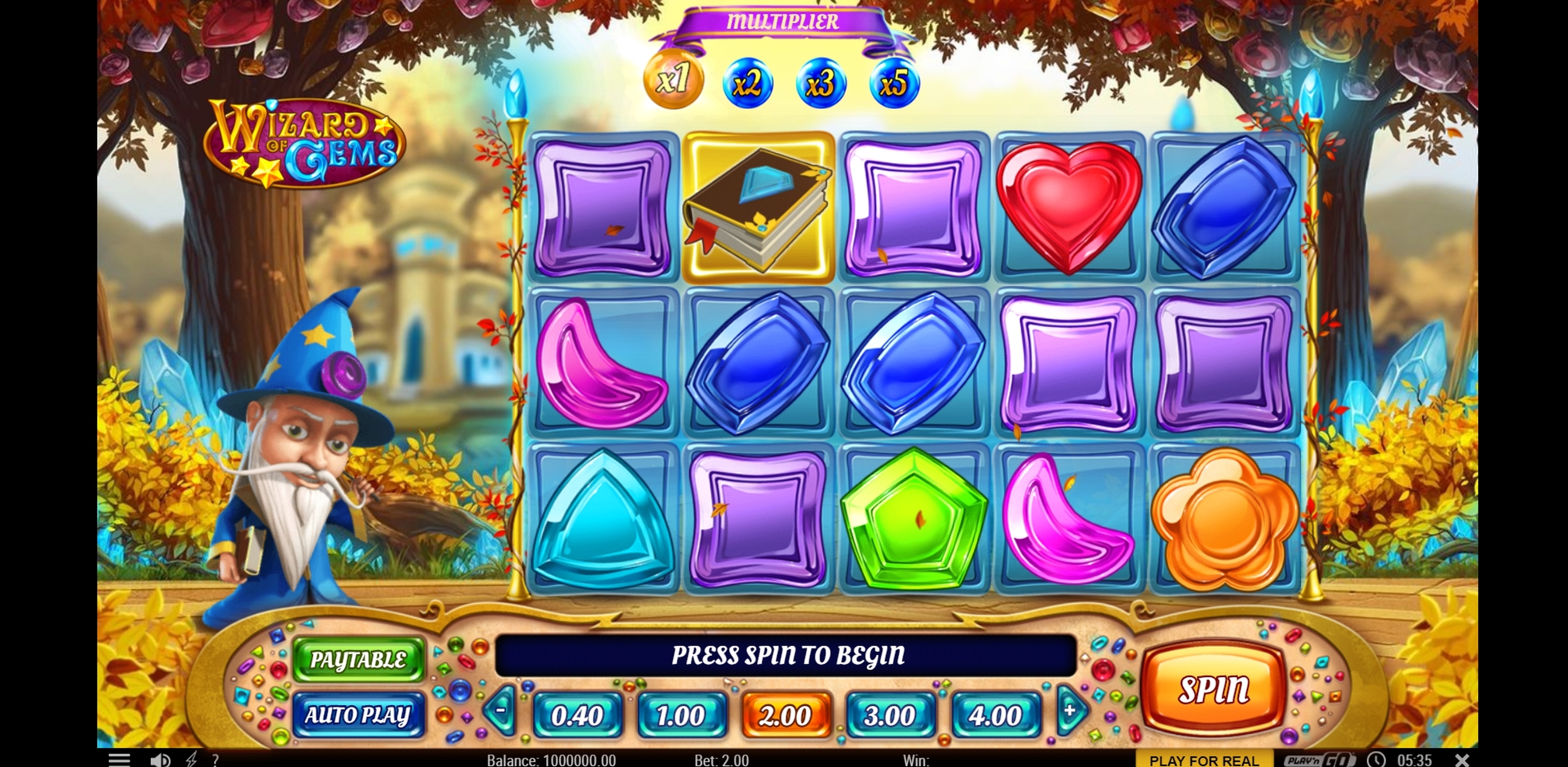 Reels in Wizard of Gems Slot Game by Playn GO