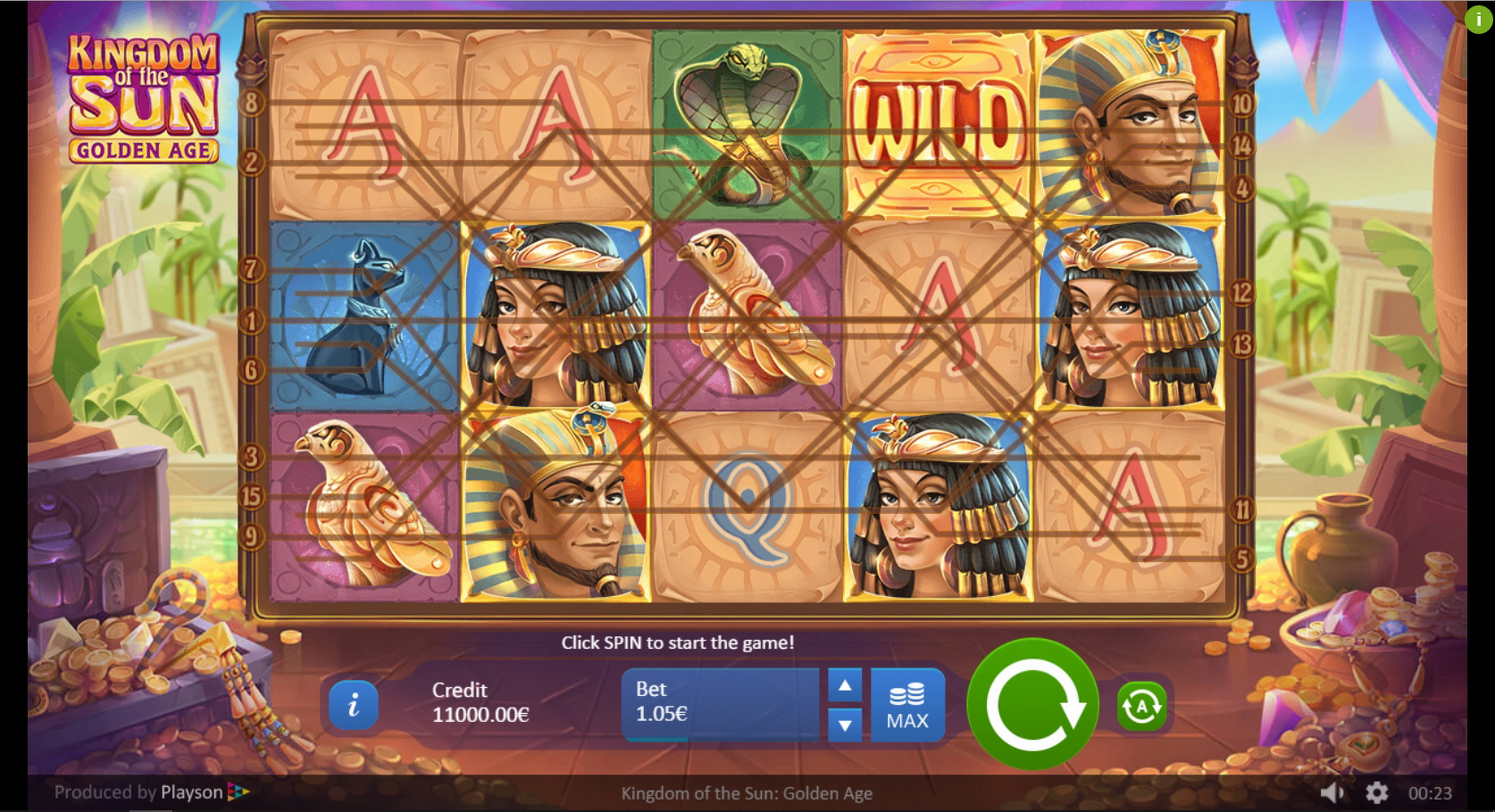 Reels in Kingdom of the Sun: Golden Age Slot Game by Playson