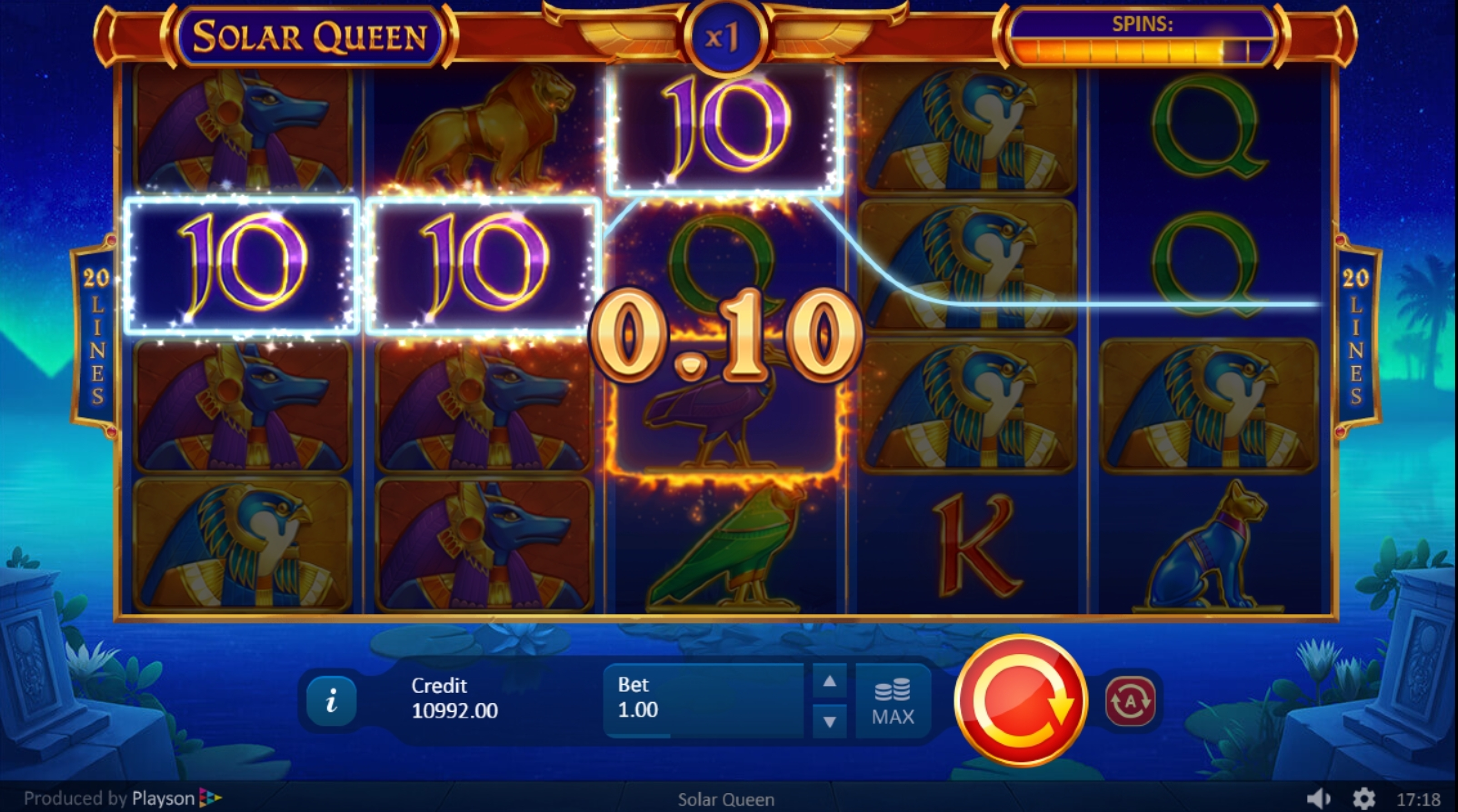 Win Money in Solar Queen Free Slot Game by Playson
