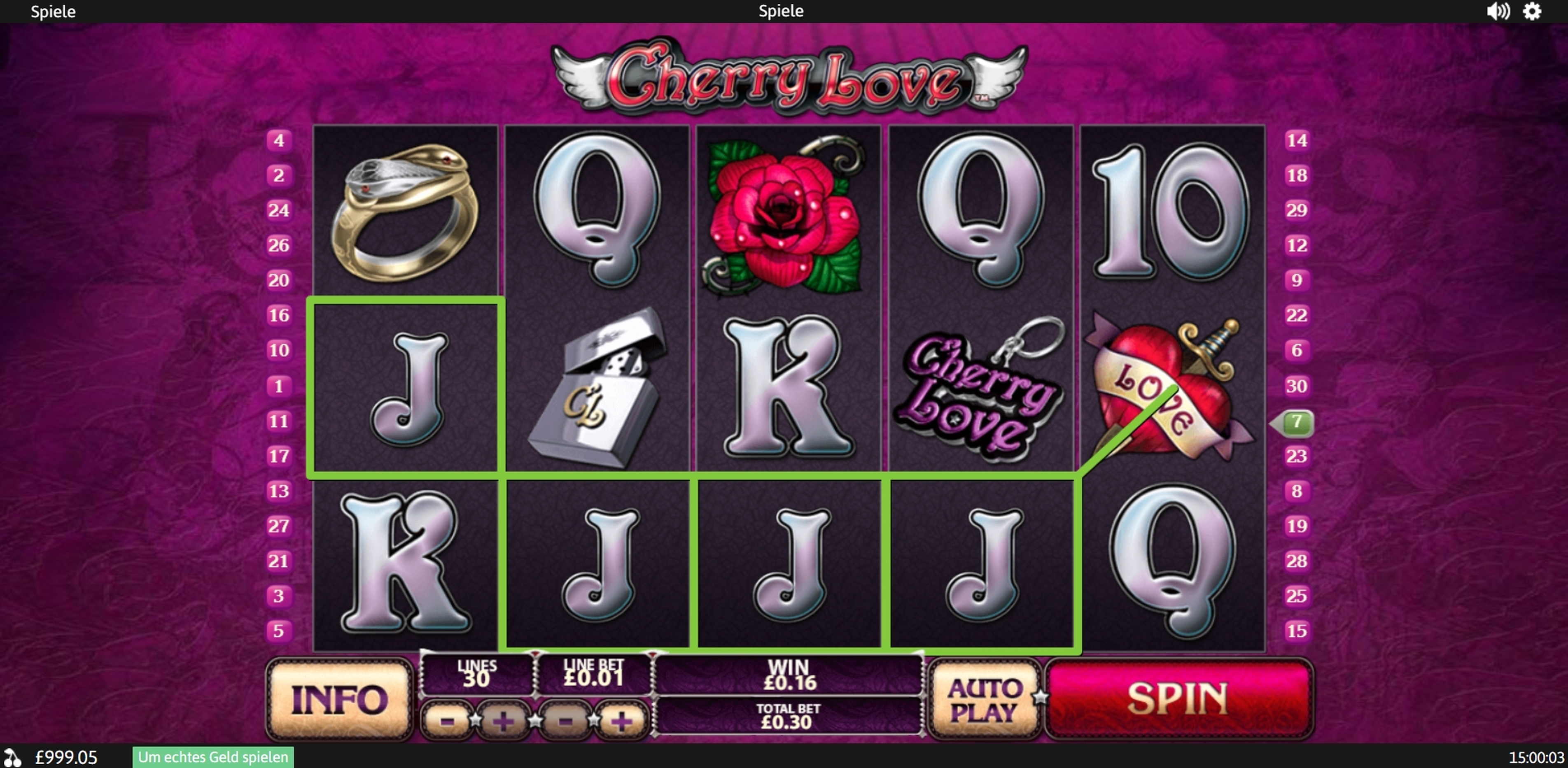 Win Money in Cherry Love Free Slot Game by Playtech