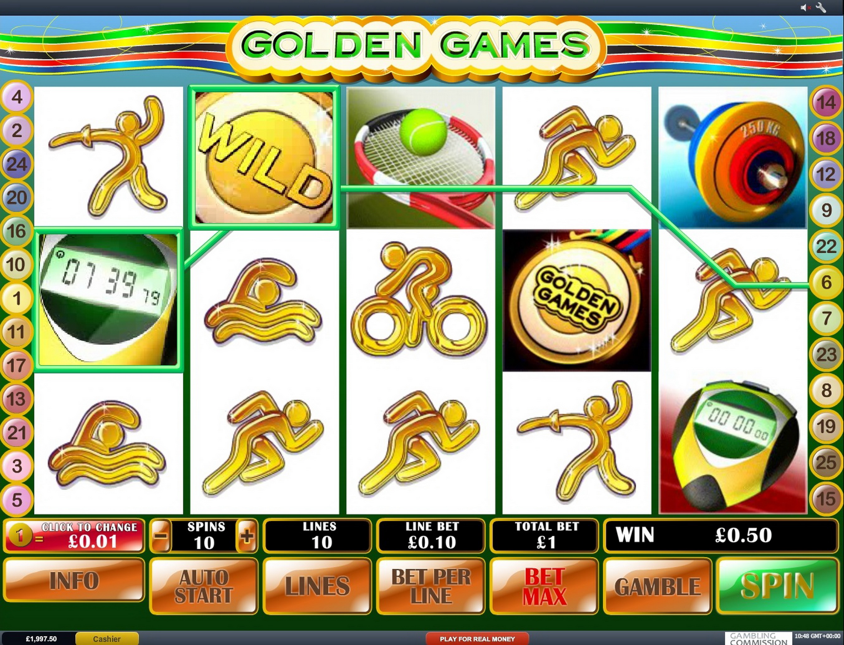 Win Money in Golden Games Free Slot Game by Playtech