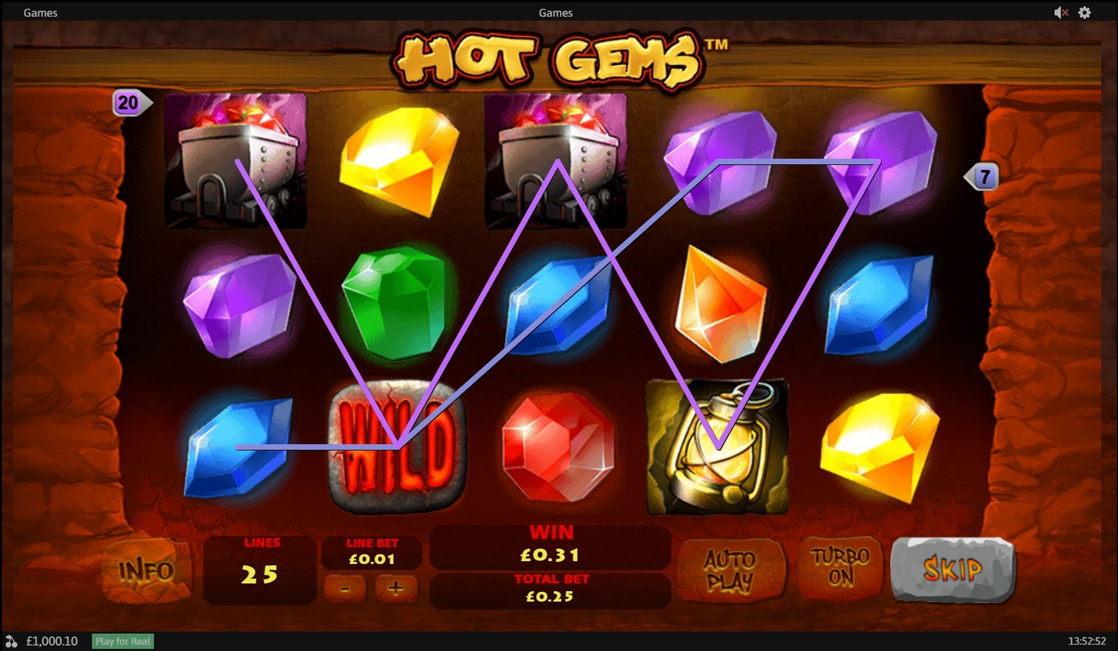 Win Money in Hot Gems Free Slot Game by Playtech