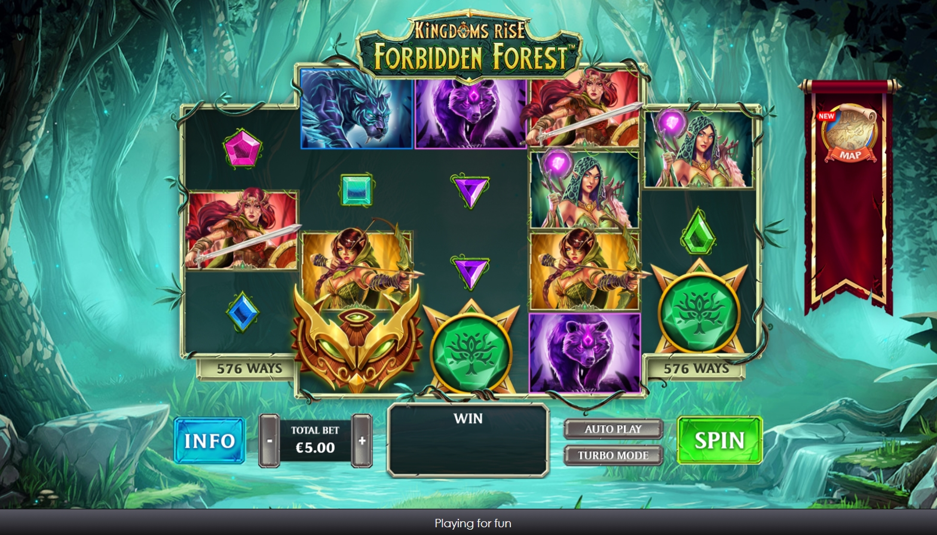 Reels in Kingdoms Rise: Forbidden Forest Slot Game by Playtech Origins
