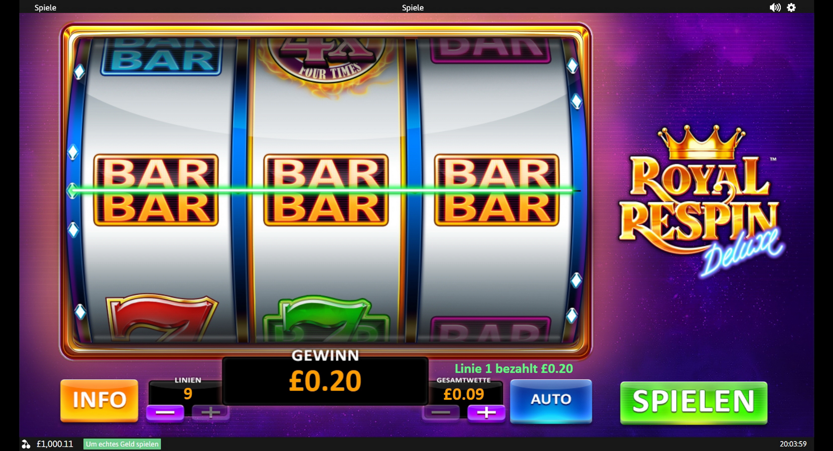 Win Money in Royal Respin Deluxe Free Slot Game by Playtech