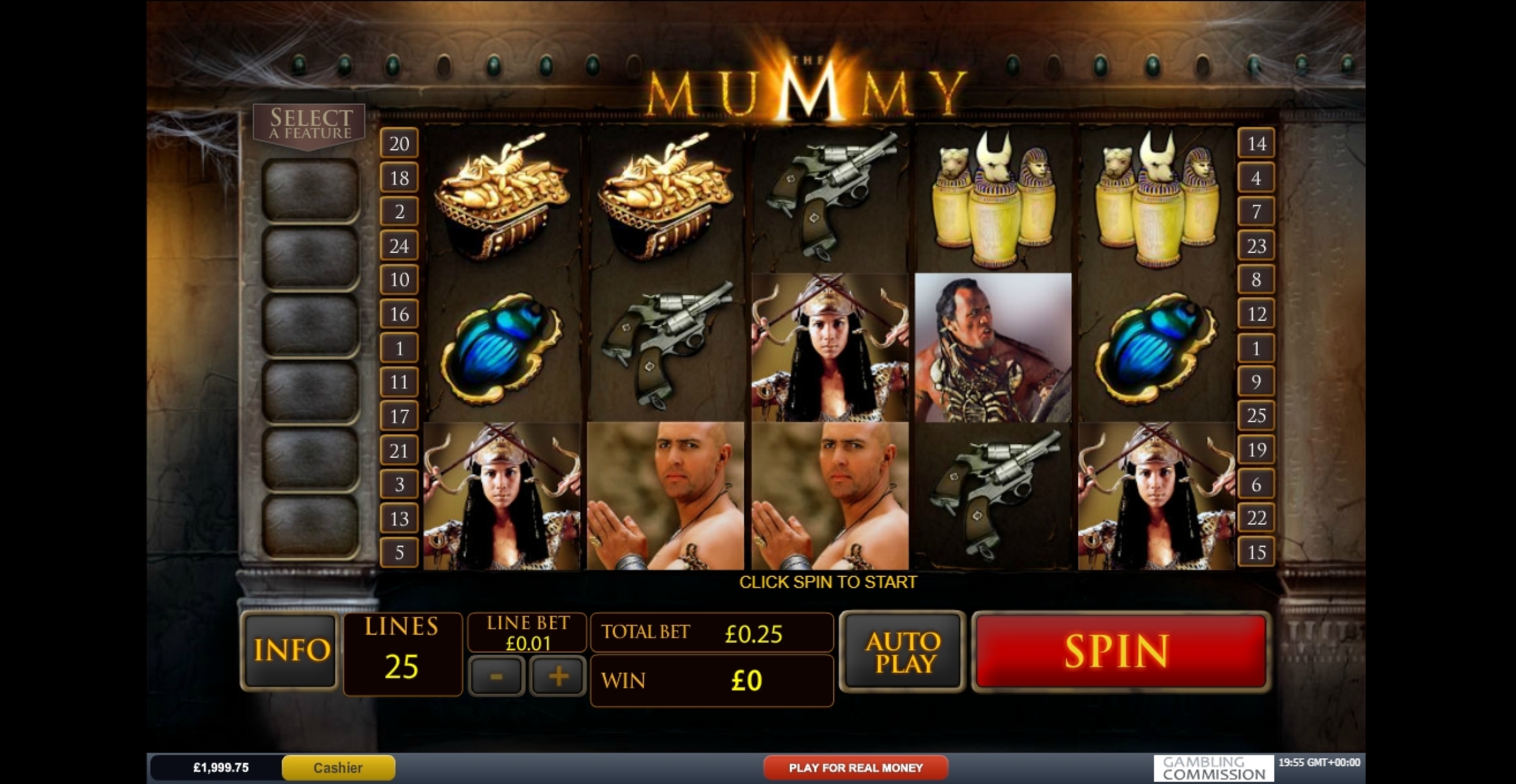 Reels in The Mummy Slot Game by Playtech
